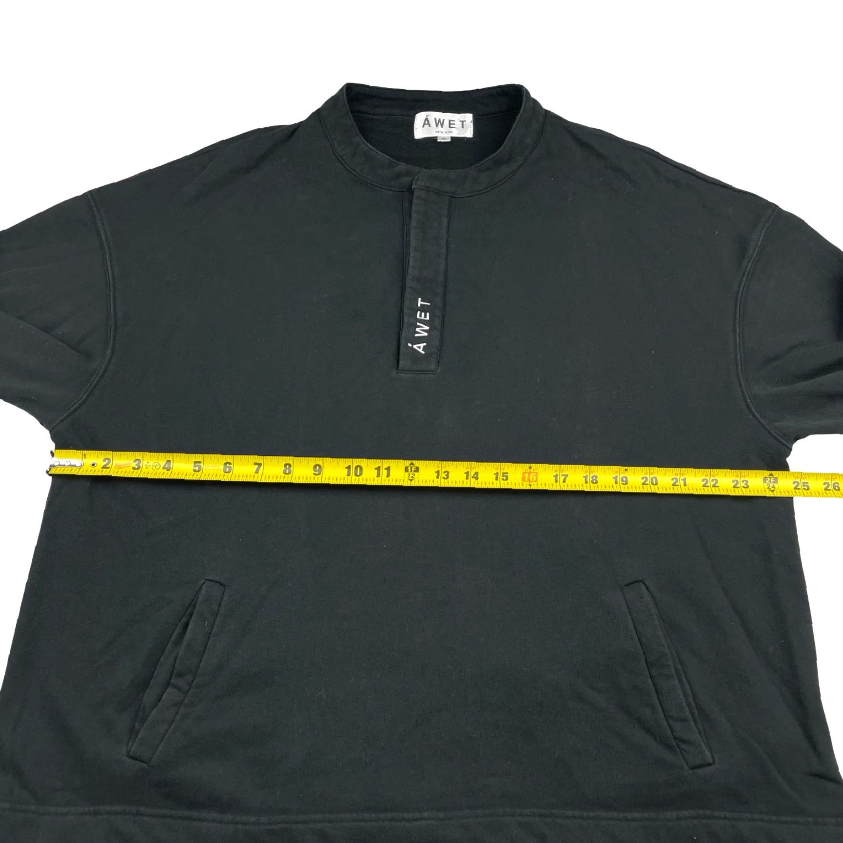 Vintage Awet Men’s Sweatshirt Pullover Embroidered Henley Black XL Mens Size US XL / EU 56 / 4 - 7 Thumbnail