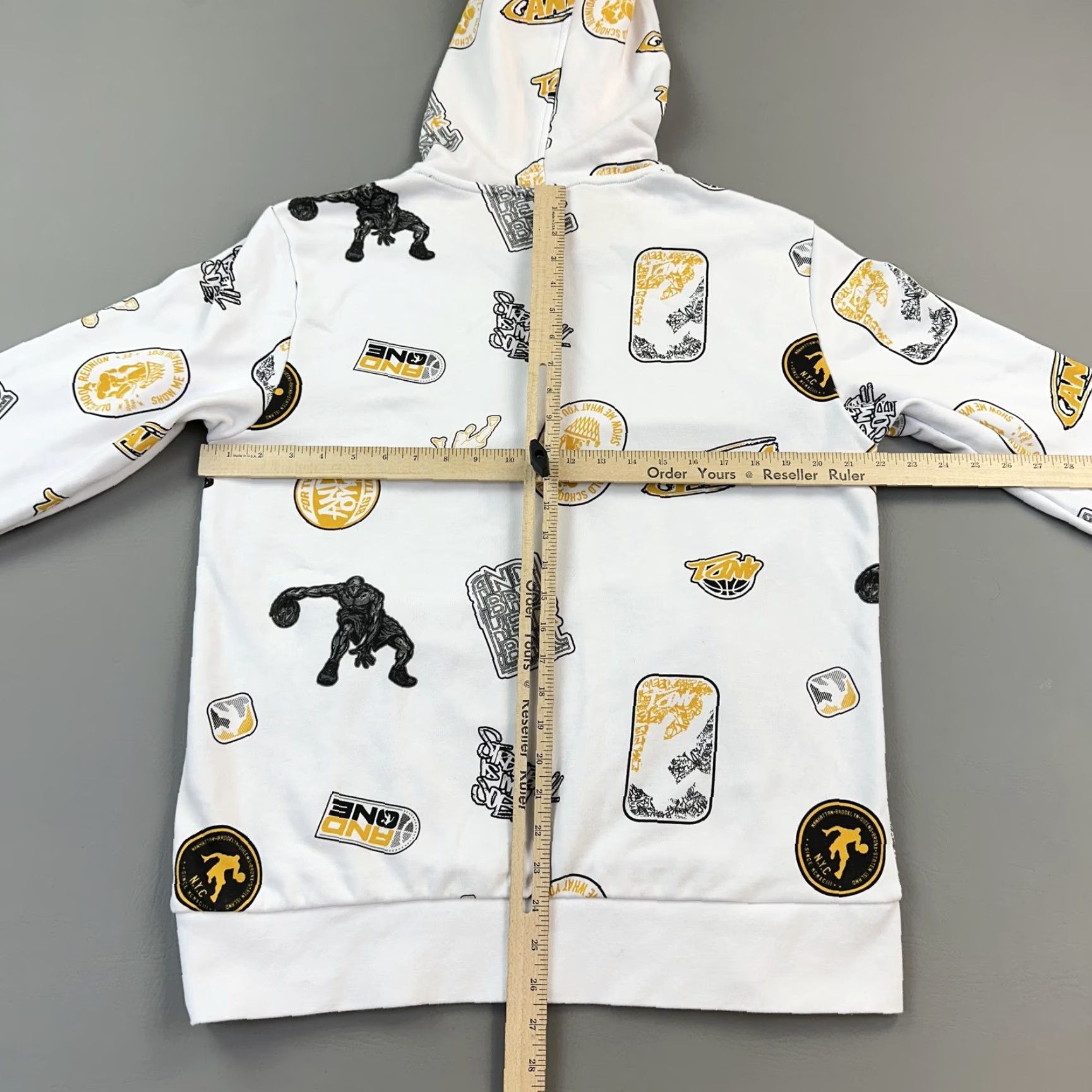 Vintage AND1 Hoodie Mens Medium White All Over Logo Graphic Print Pullover Size US M / EU 48-50 / 2 - 7 Thumbnail