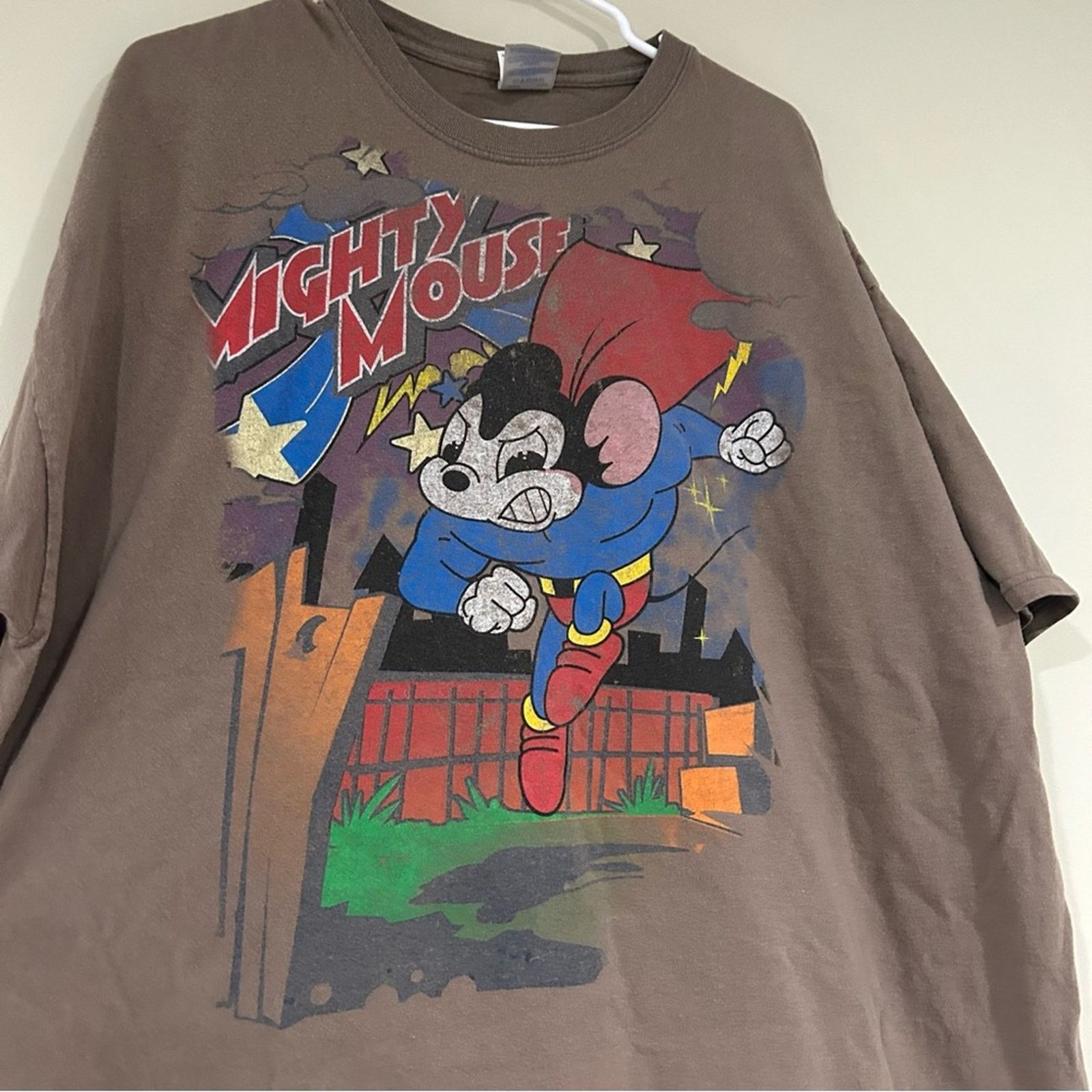 Gildan Vintage Mighty Mouse Cartoon Shirt Size US XXL / EU 58 / 5 - 2 Thumbnail