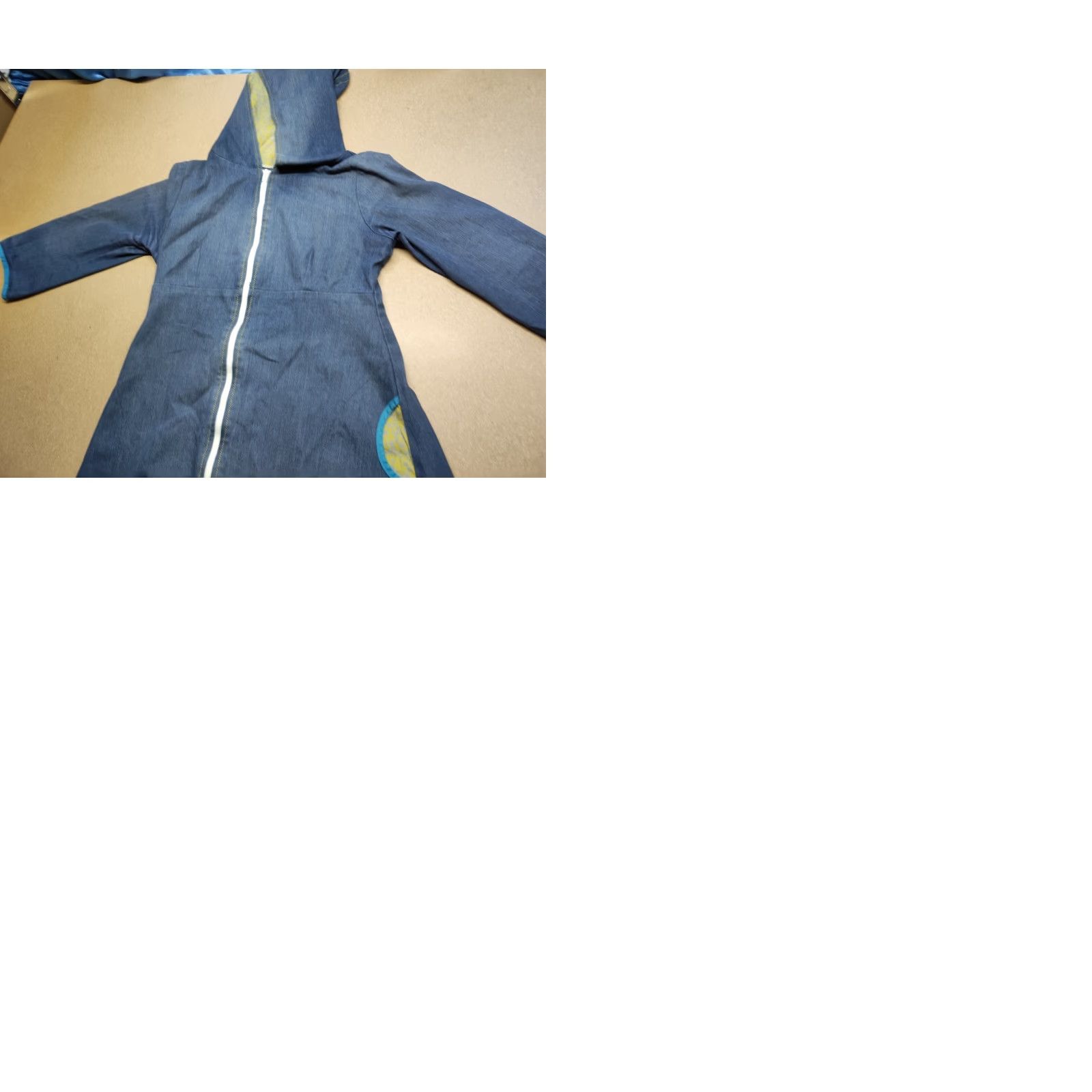 Denime Tulip & Tatamo Oda Dress Womens Size M Boutique Hooded Norway Blue Denim Dress Long Sleeve Pullover Casual Fall Spring Summer Cotton Polyester Velvet? Size M / US 6-8 / IT 42-44 - 10 Thumbnail