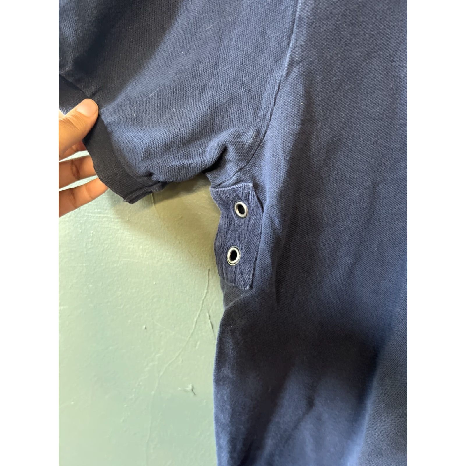 Ralph Lauren VINTAGE Ralph Lauren Polo Vent Holes Shirt Mens Blue XL Polo Shirt Mens Blue 90s Vintage Big Pony Classic Cotton Short Sleeve Size US XL / EU 56 / 4 - 4 Thumbnail