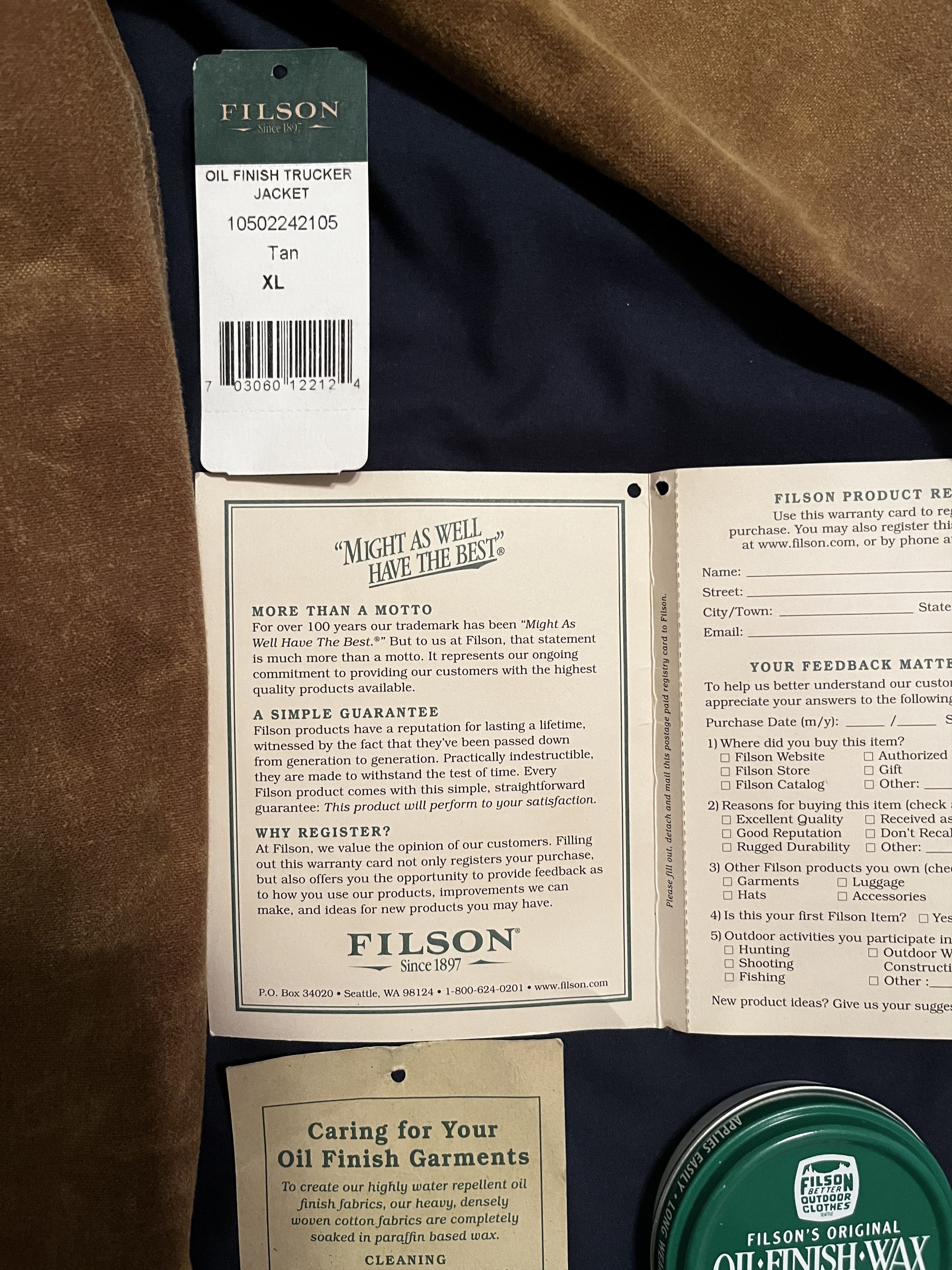Filson × Levi's 2010 Levi’s x Filson Wax Finish Tin Cloth Trucker Size US XL / EU 56 / 4 - 3 Thumbnail