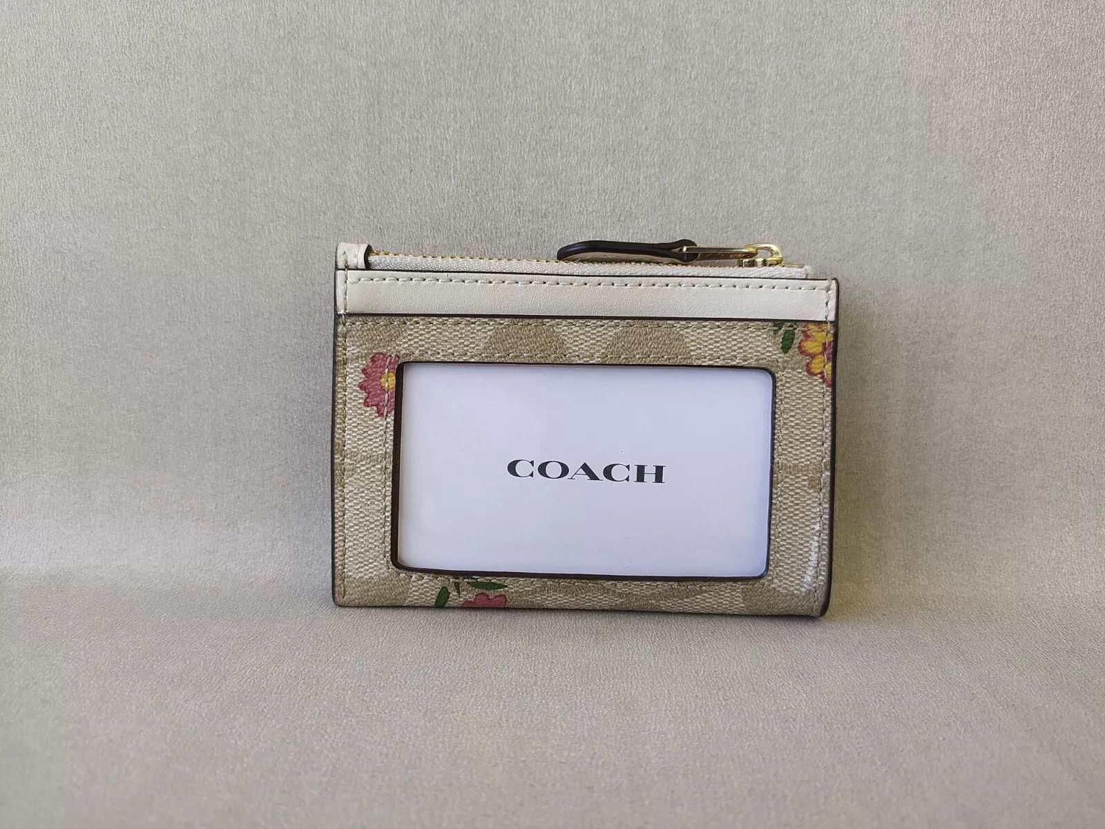 Coach Coach Mini Skinny ID zip CardCase in signature canvas T 9102 Size ONE SIZE - 4 Thumbnail