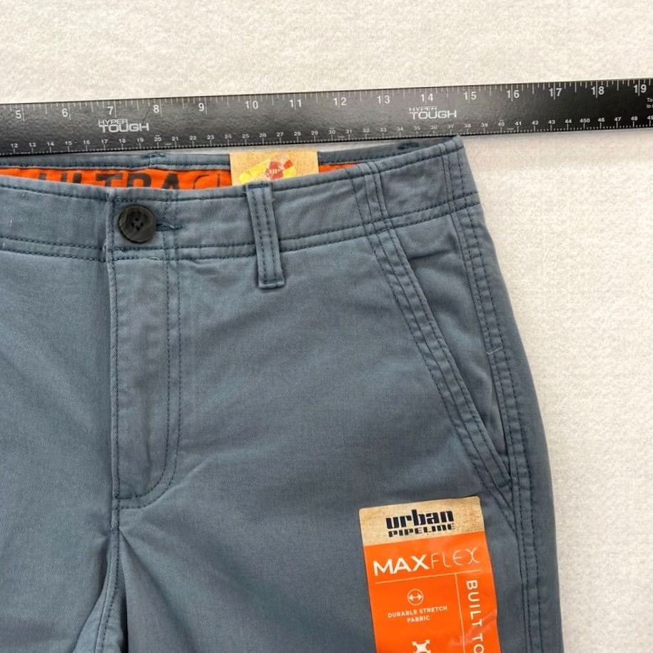 Vintage Urban Pipeline Shorts Mens 29 Blue Flat Front Chino Short 11" MaxFlex Navy NWT Size US 29 - 5 Thumbnail