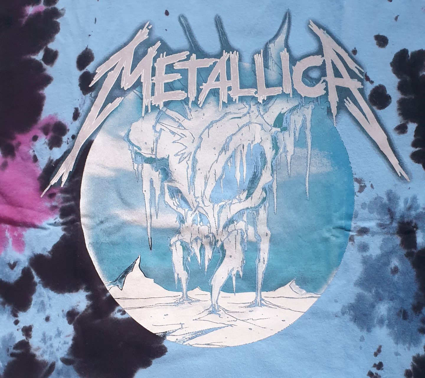 Band Tees × Metallica METALLICA - Frozen Skull Tie Dye Size US XL / EU 56 / 4 - 1 Thumbnail