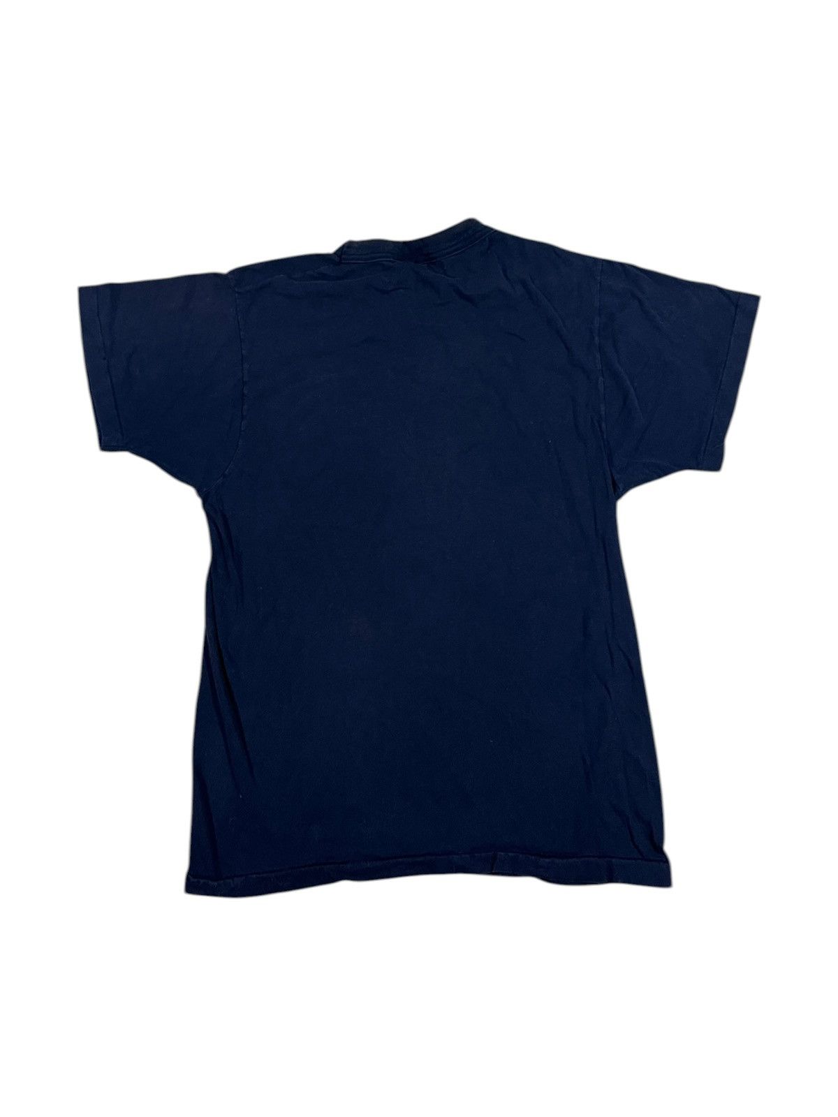 Vintage Vintage 90s Navy Blue Faded Blank Pocket T Shirt Size US M / EU 48-50 / 2 - 2 Thumbnail