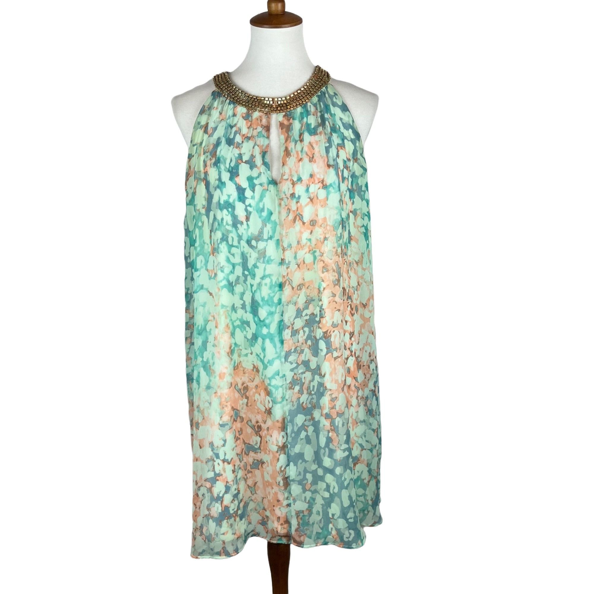 Vince Camuto Vince Camuto Water Color Beaded Neck Swing dress Womens size Size XL / US 12-14 / IT 48-50 - 1 Thumbnail