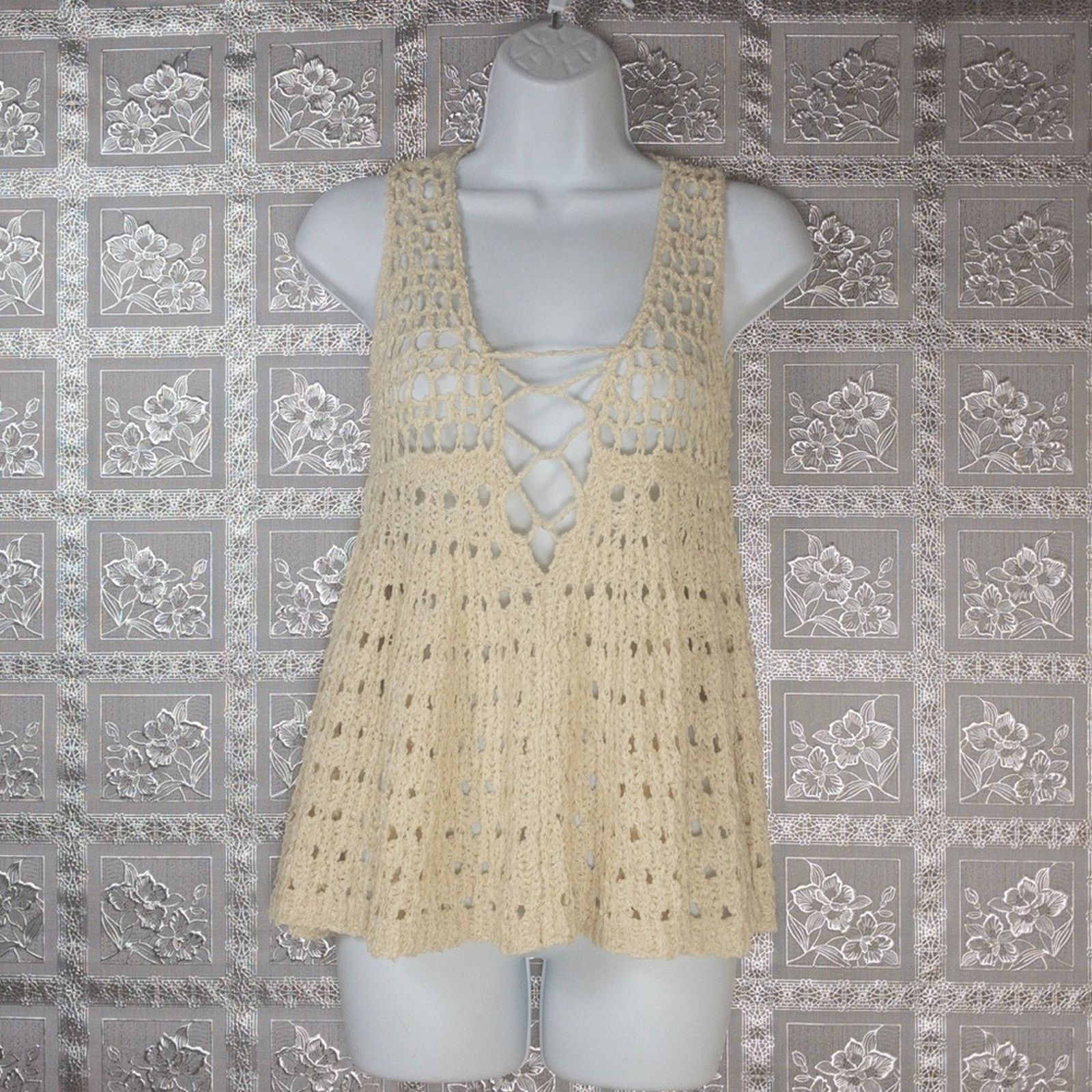 Other NWT Chelsea & Violet C&V Woven Crotchet Sweater Size S / US 4 / IT 40 - 2 Thumbnail