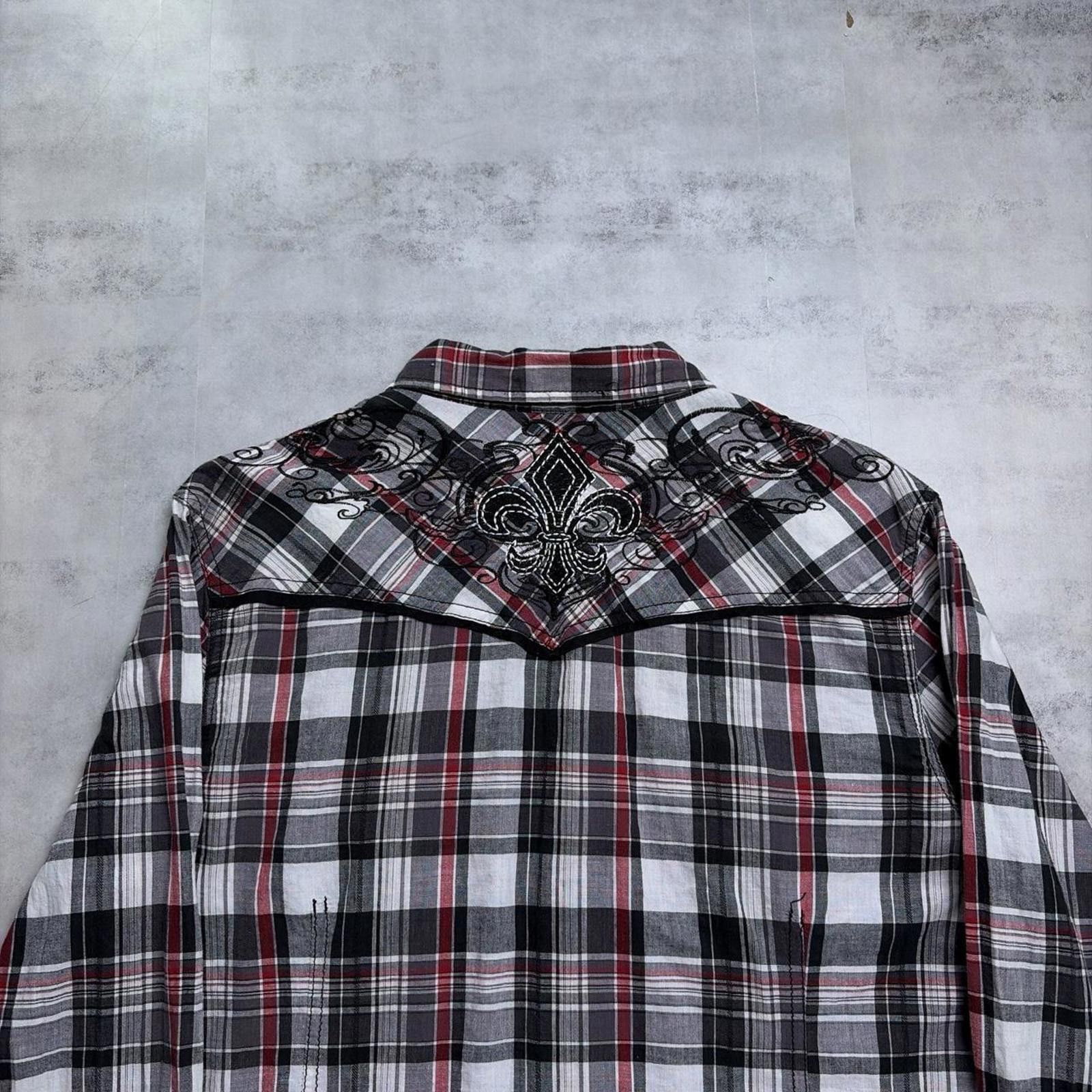 Affliction Y2K Affliction Style Plaid Cross Long Sleeve Button Up Shirt Size US M / EU 48-50 / 2 - 4 Thumbnail