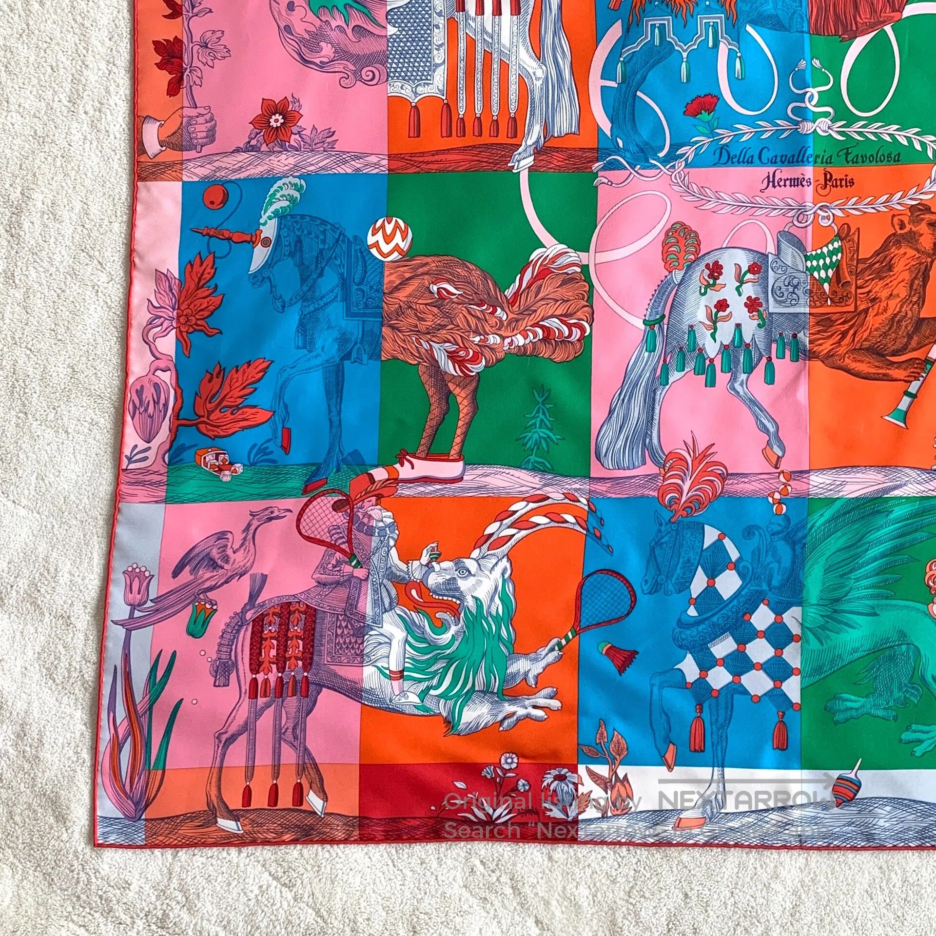 Hermes Hermes Colorful Magic Horse Knight Printed Silk Scarf| Size ONE SIZE - 5 Thumbnail