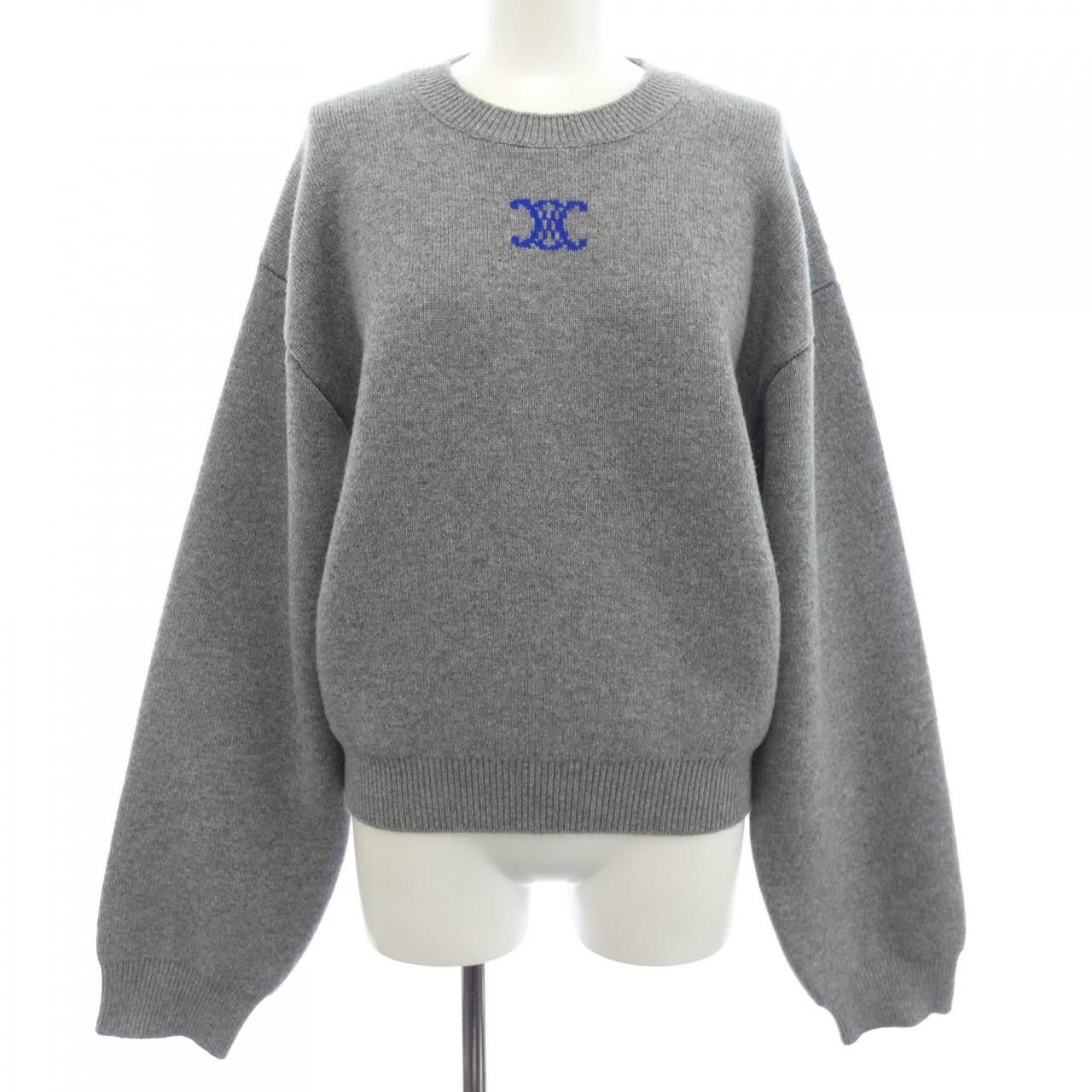 Celine Celine CELINE Triomphe Jacquard Cashmere Blend Knit Textile Tops RY0M40X73 DUTY FREE for USA Size ONE SIZE - 1 Thumbnail