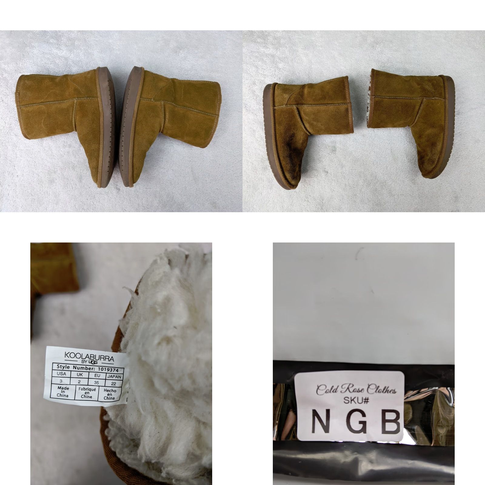 Ugg VINTAGE Koolaburra by UGG Koola Short Boots Womens 3 35 Beige Suede Sherpa Boots Winter Snow Womens Shoes Size 26" / US 2 / IT 38 - 8 Thumbnail