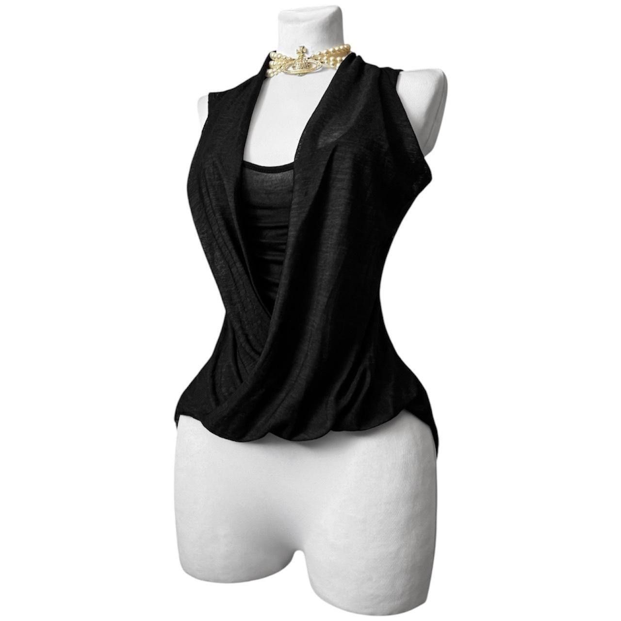 Stunning Avant - Garde draped sheer top blouse