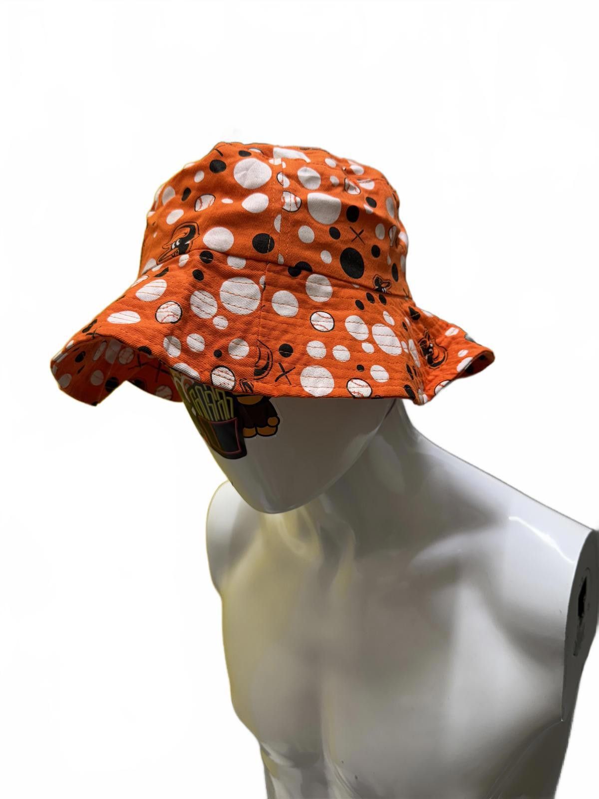 Designer Miller Lite Orange Patterned Bucket Hat with Sports Motif Size ONE SIZE - 3 Thumbnail
