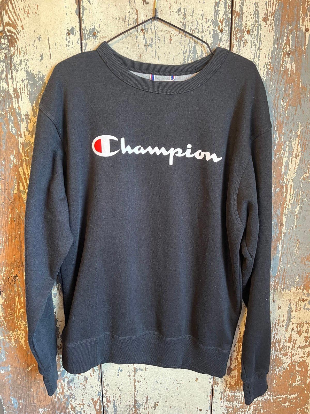 Champion Champion Sweatshirt Crewneck size Medium Black Size ONE SIZE - 1 Thumbnail