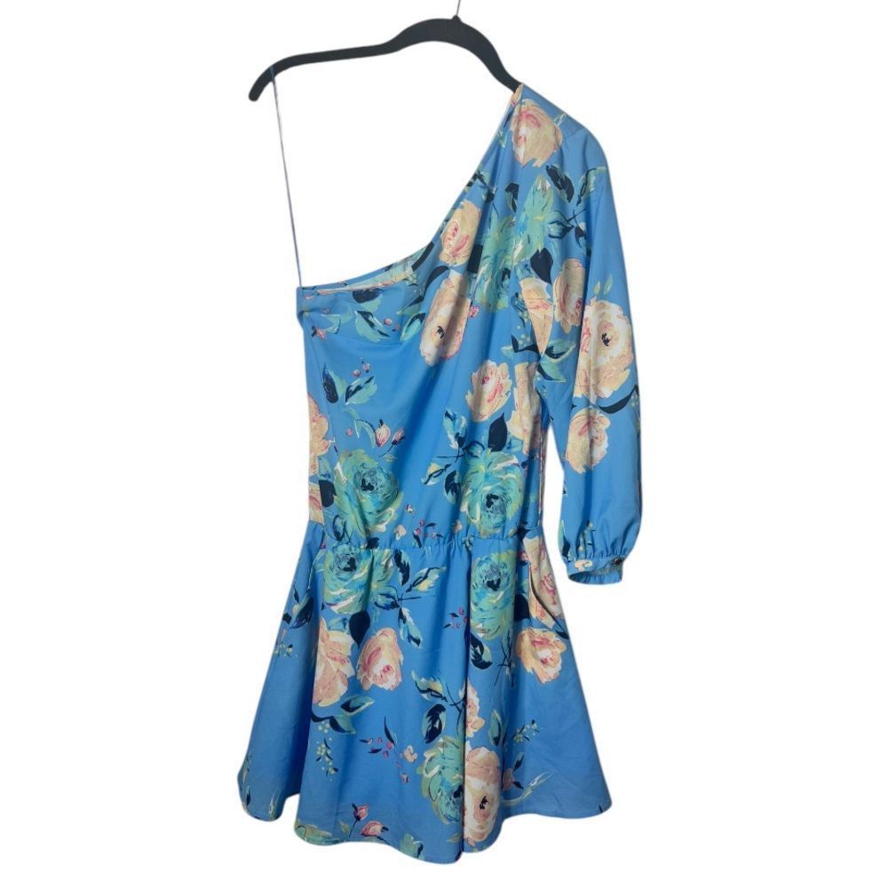 Other Yumi Kim SZ S Sky Blue Rose Garden One Shoulder Mini Dress Size S / US 4 / IT 40 - 2 Thumbnail