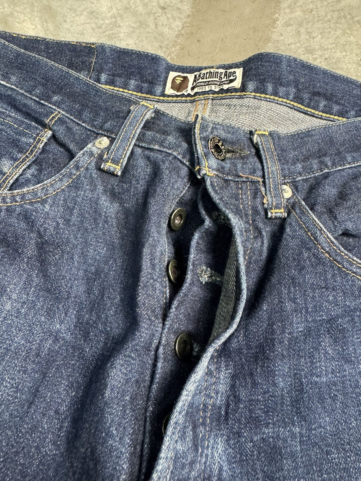 Bape Vintage Bathing Ape selvedge denim 🦍 Size US 33 - 9 Thumbnail
