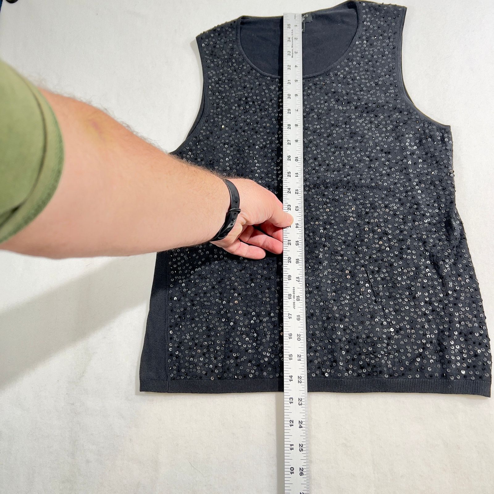 Robert Talbott Talbots Petite Black Sequined Tank Top Woman M Petite Silk Size M / US 6-8 / IT 42-44 - 8 Thumbnail