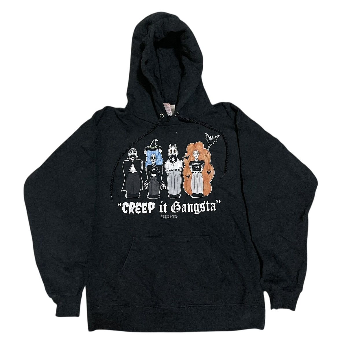 Vintage Vtg 90’s Hoodie Old Skool “Creep it Gangsta” Size US S / EU 44-46 / 1 - 1 Thumbnail