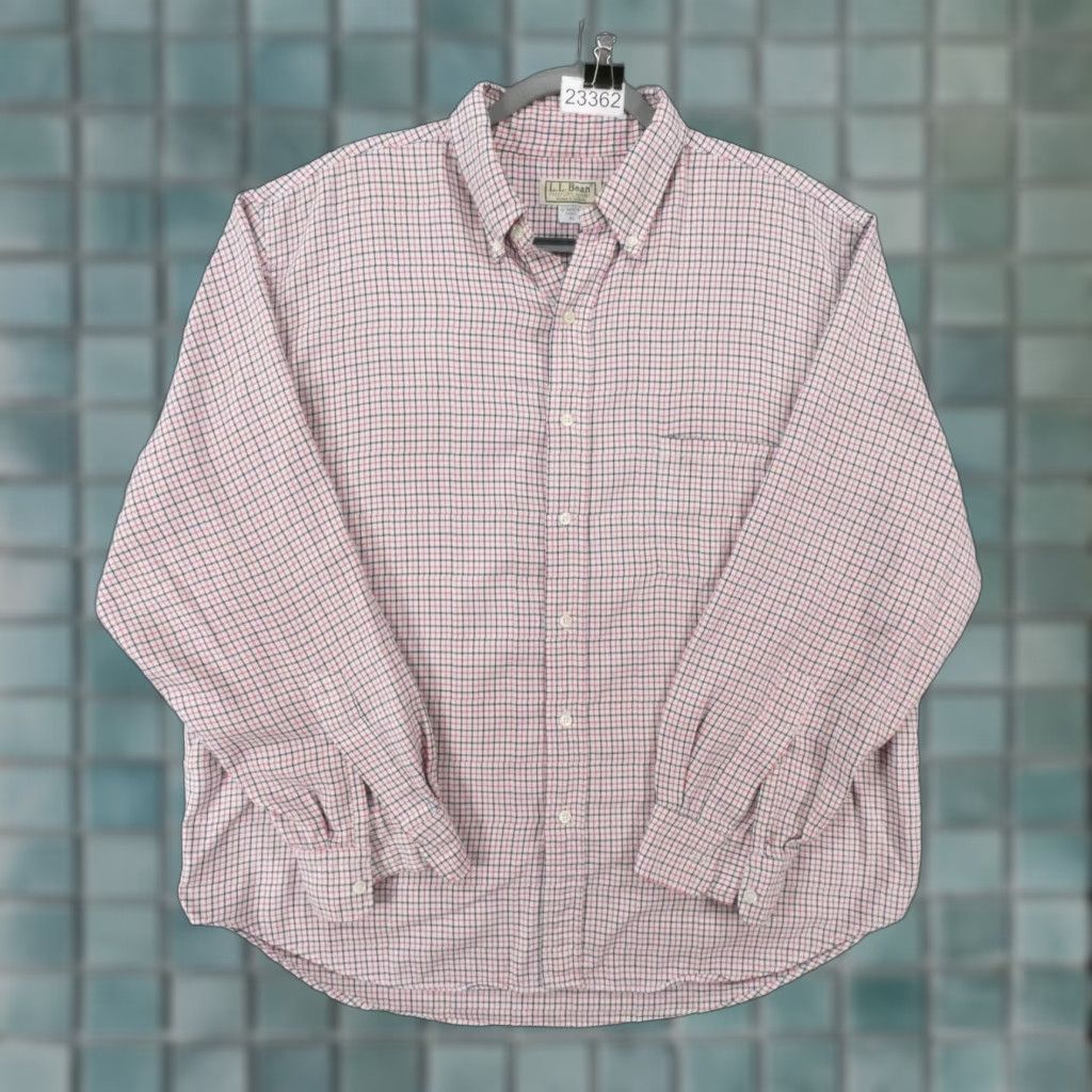 VINTAGE L.L.Bean Shirt Mens XL Long Sleeve Button-Up Red Plaid Flannel USA