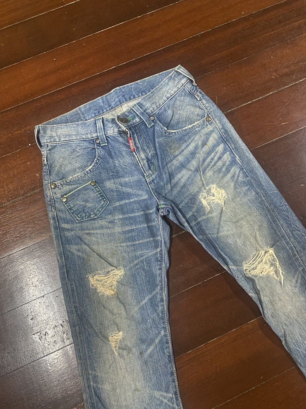 Edwin Fire Edwin bluetrip Flare Distressed Denim mud wash faded Size US 34 / EU 50 - 6 Thumbnail