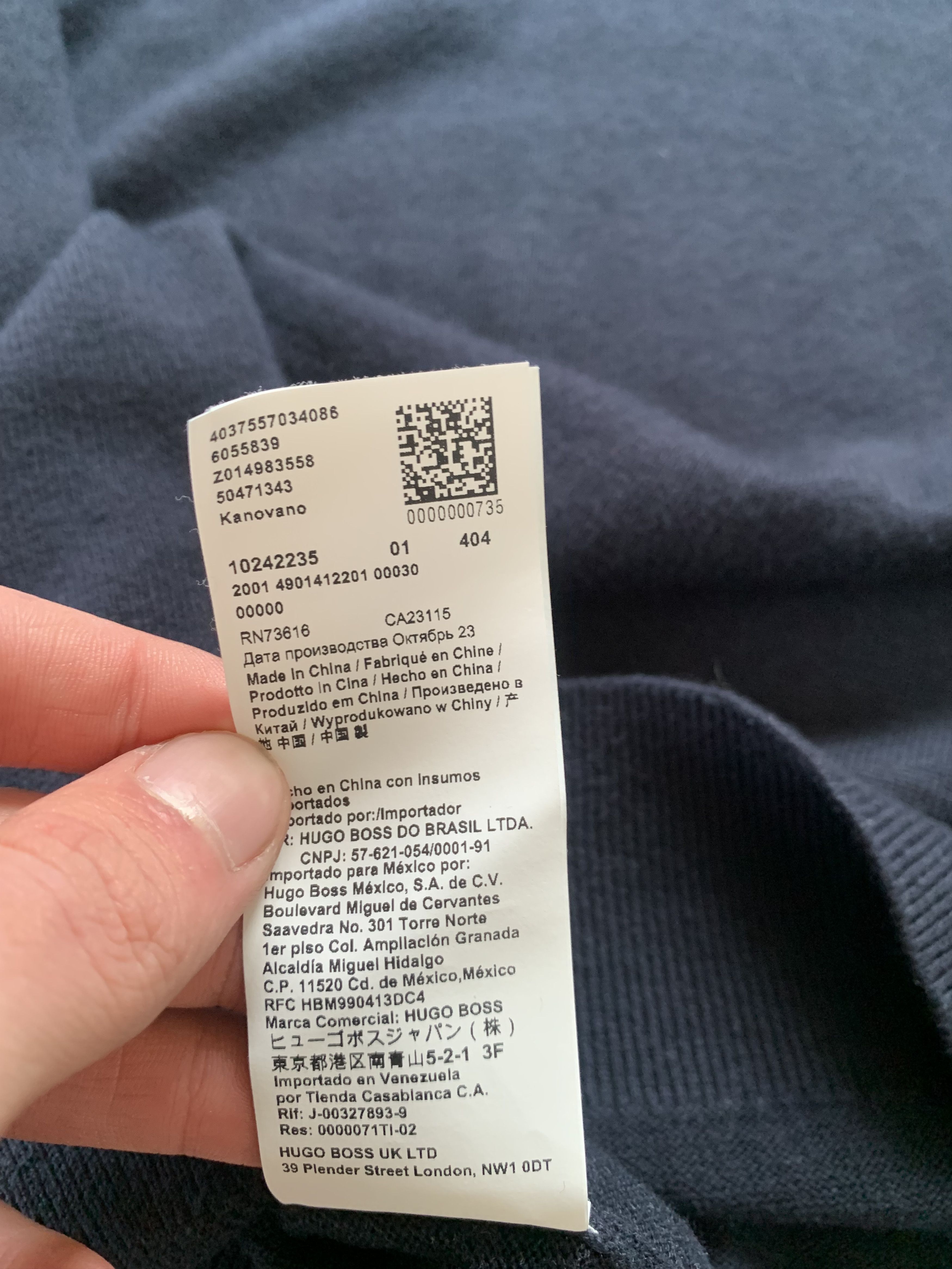 Hugo Boss Hugo Boss Navy Cotton–Cashmere Crewneck Sweater Size US XXL / EU 58 / 5 - 9 Thumbnail