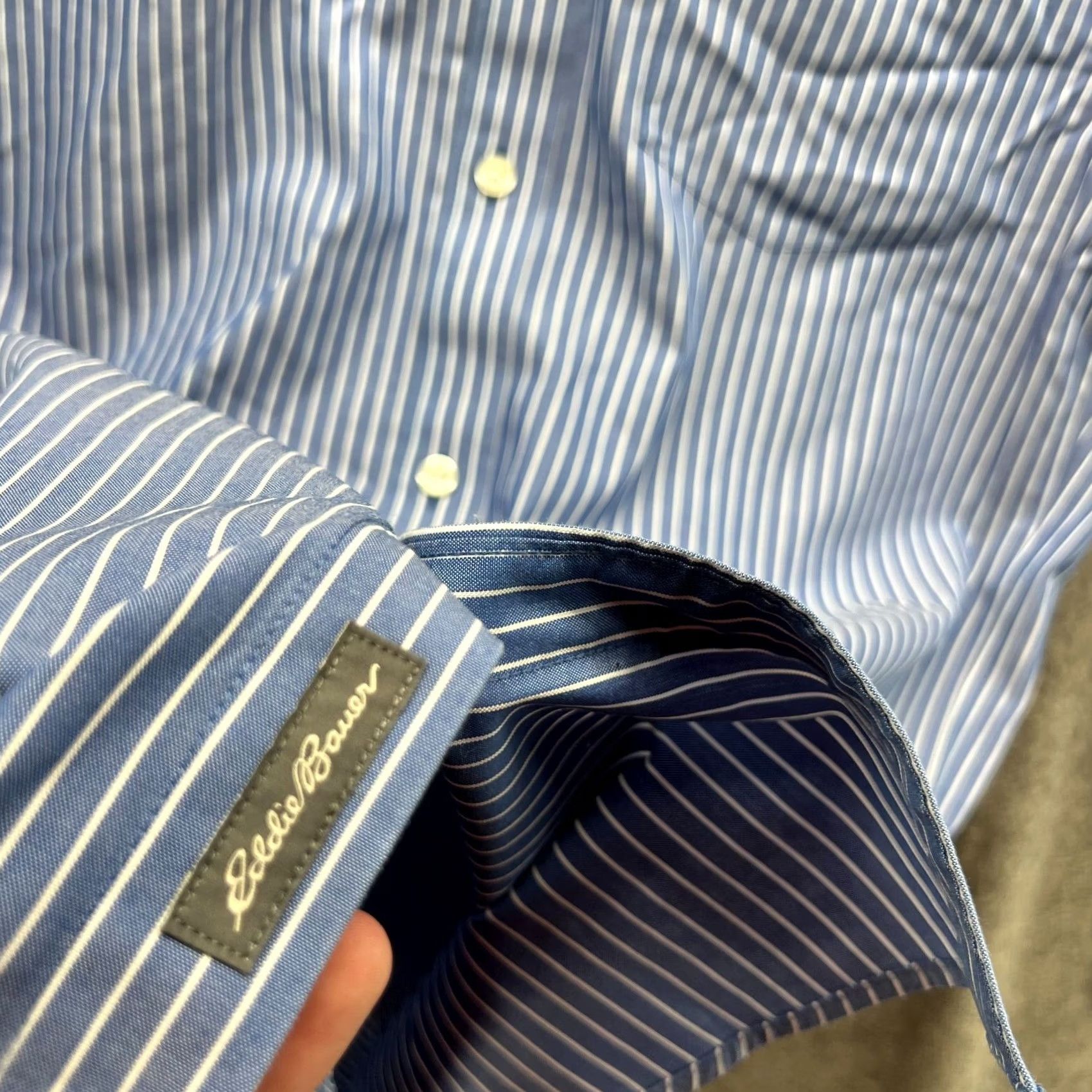 Eddie Bauer VINTAGE Eddie Bauer Shirt Mens M Blue Men Adult Casual Button Striped Cotton Size US M / EU 48-50 / 2 - 6 Thumbnail