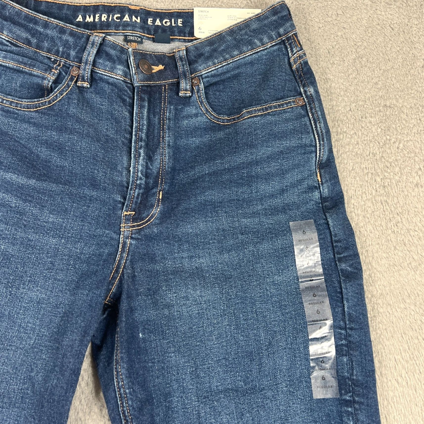 American Eagle Outfitters VINTAGE American Eagle Jeans Women 6 Regular Fit Denim High Waist Mom Style Blue Stretch Size 28" / US 6 / IT 42 - 2 Thumbnail