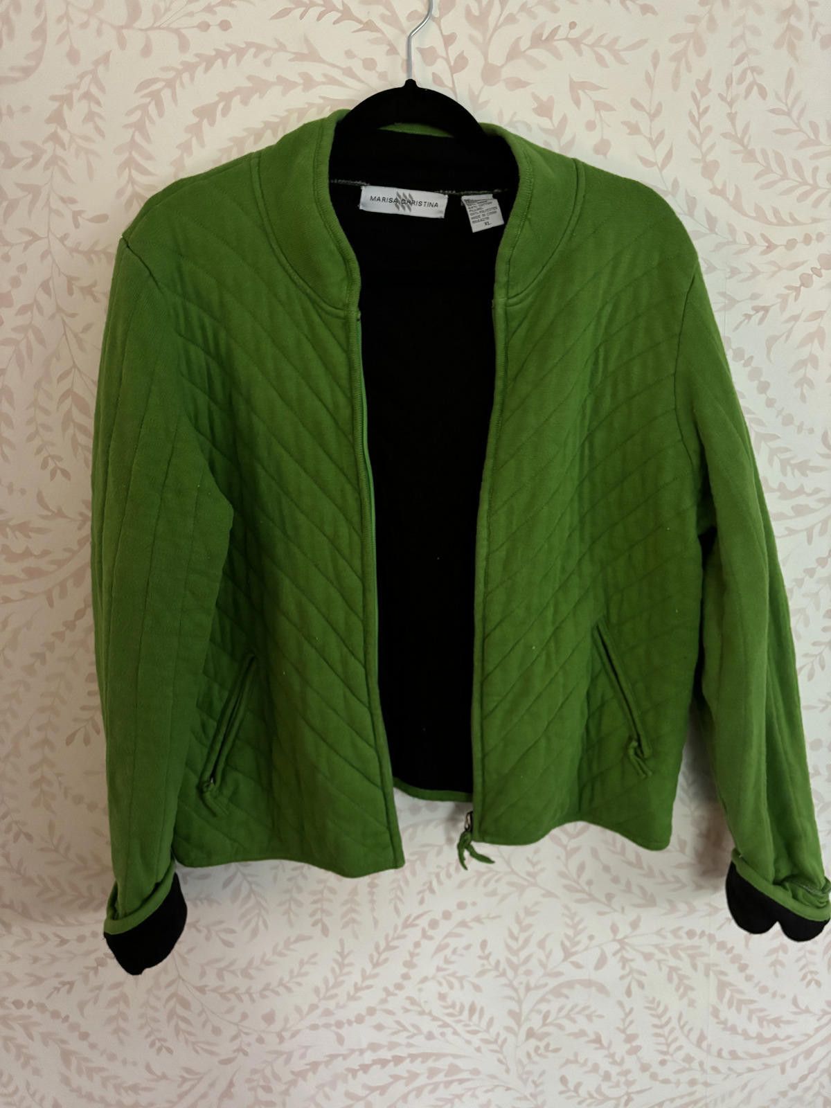 Designer Vintage Cotton Marisa Christina Quilted Green Jacket - XL Size XL / US 12-14 / IT 48-50 - 1 Thumbnail