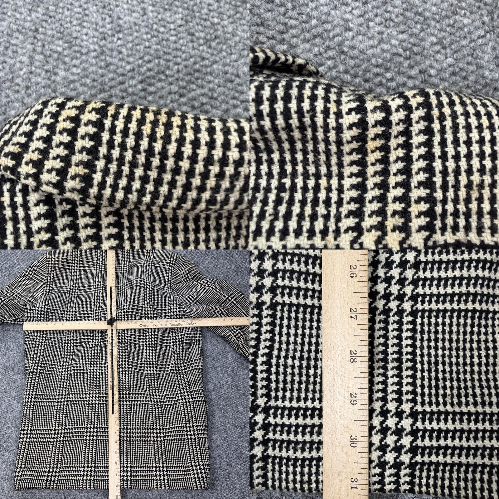 Vintage VINTAGE Peabody House Blazer Womens 9/10 Wool Houndstooth Black White Tweed Button Lined Pockets Shoulder Pads Chest Size M / US 6-8 / IT 42-44 - 9 Thumbnail