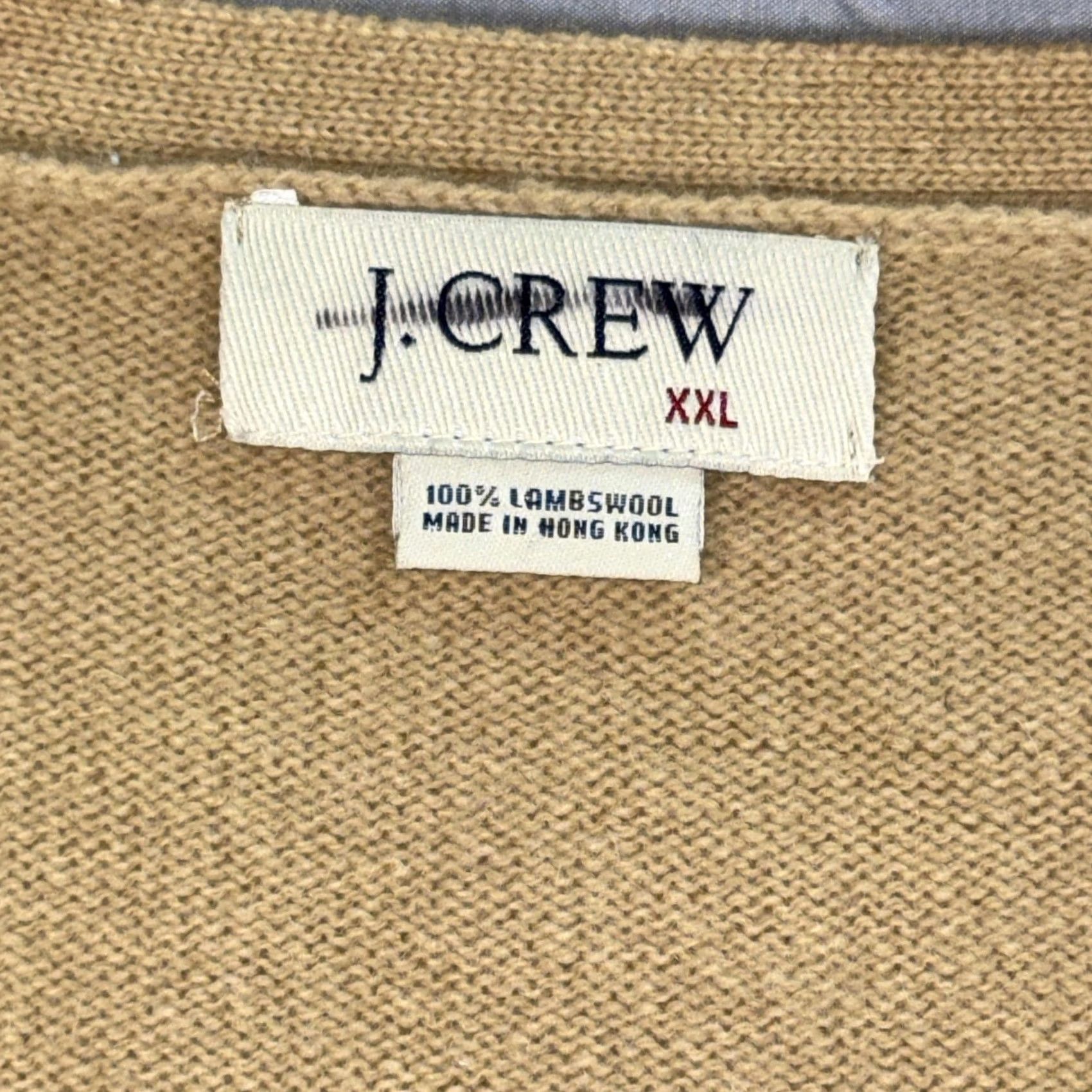 J.Crew VINTAGE J.Crew Cardigan Sweater 2XL Lambswool Herringbone Brown Wool Men Regular Knit V-Neck Button Front Long Sleeve Century Winter Christmas? Size US XXL / EU 58 / 5 - 3 Thumbnail