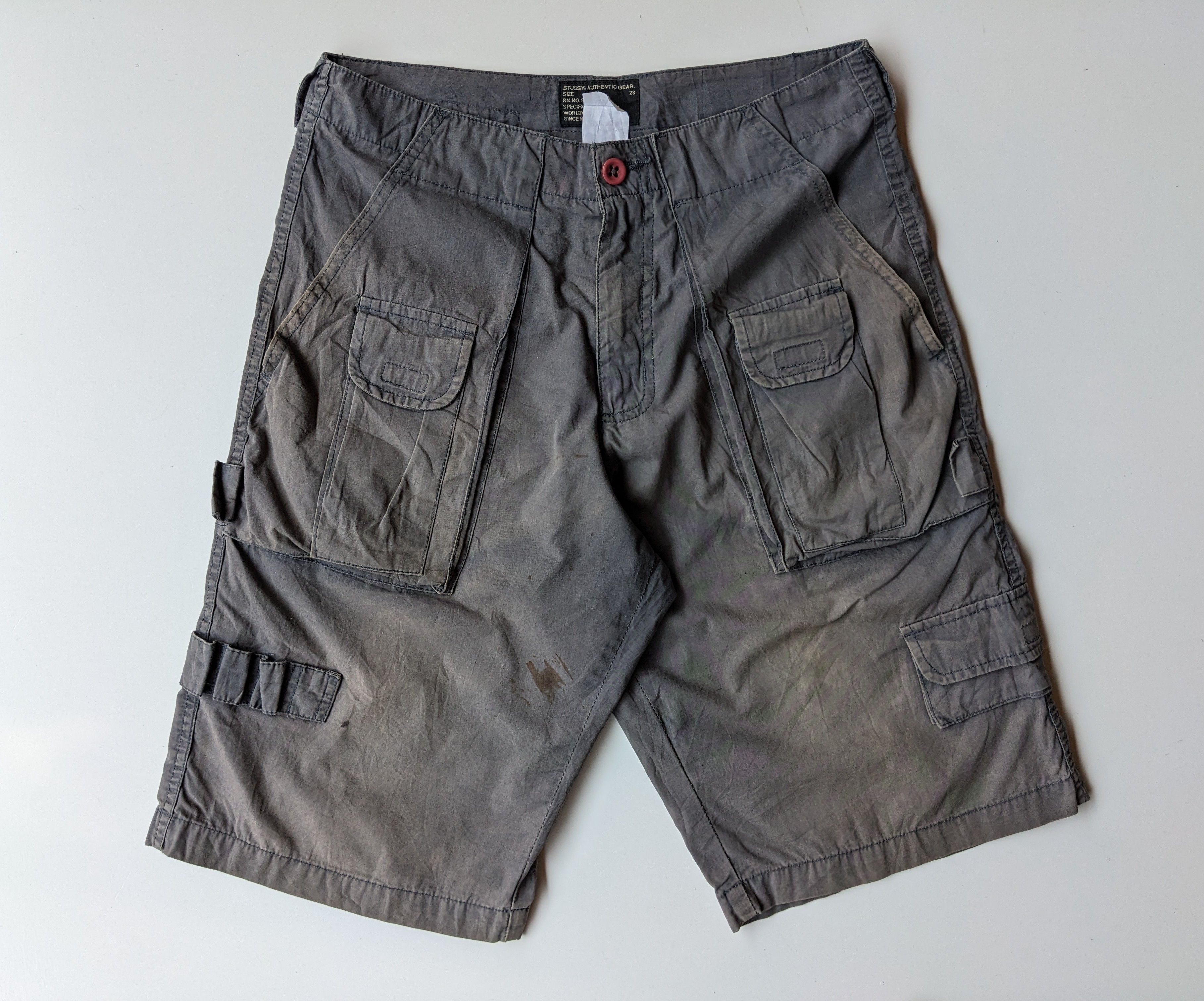 Stussy Vintage STUSSY tactical cargo sunfaded shortpant Size US 30 / EU 46 - 1 Thumbnail