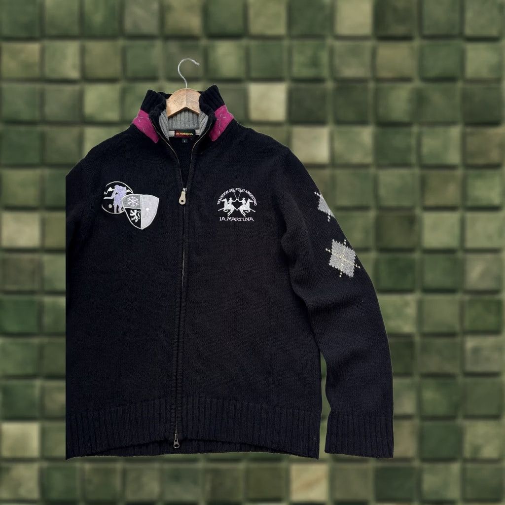 La Martina VINTAGE LA MARTINA Wool Sweater Full Zip Navy Blue Men’s L Pullover Size L Knit 90s Streetwear Designer Cable Navy Blue Size US L / EU 52-54 / 3 - 1 Thumbnail
