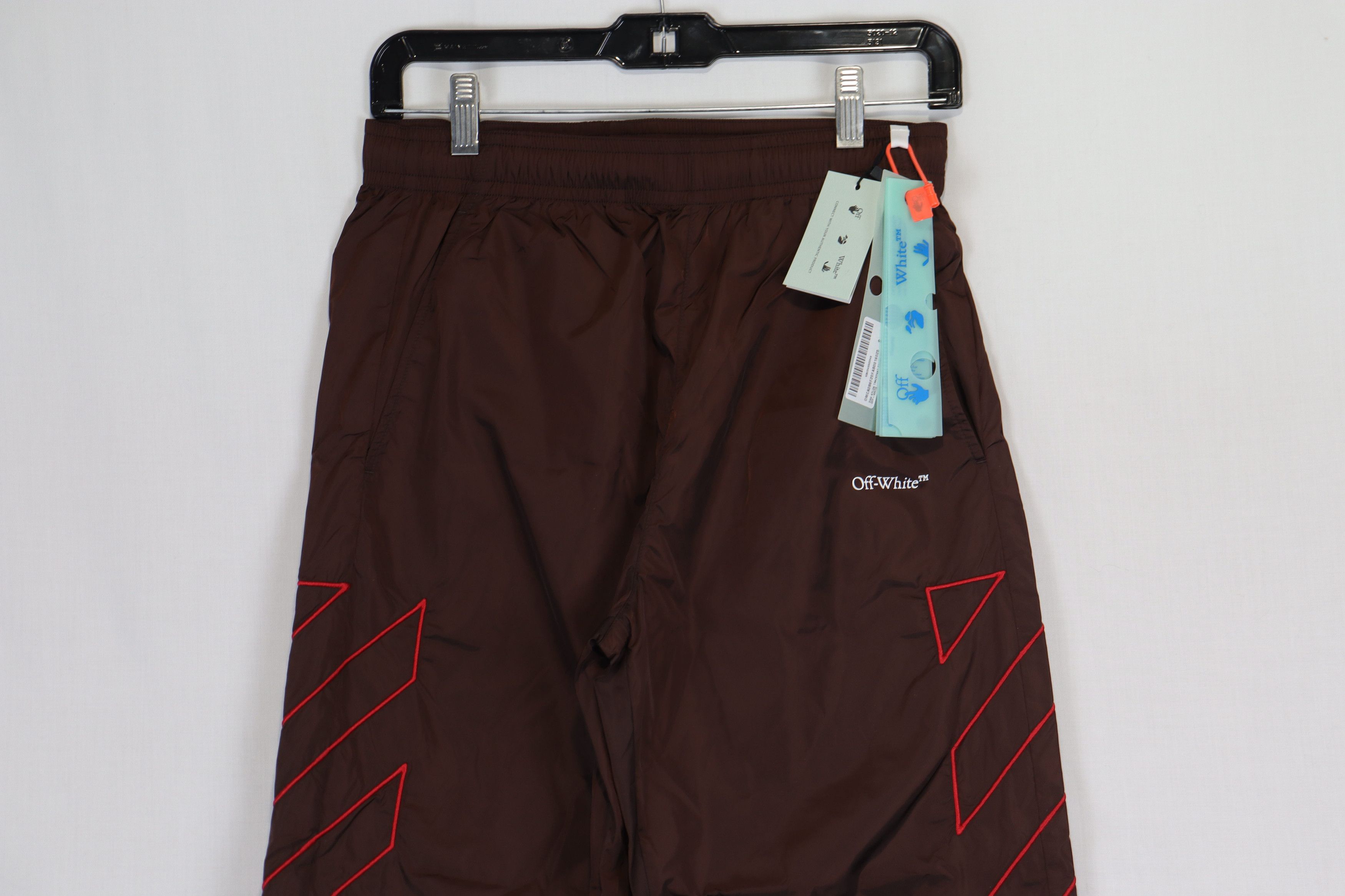 Off-White o1rshd11223 Diagonals Nylon Trackpant in Brown/Red Size US 30 / EU 46 - 3 Thumbnail