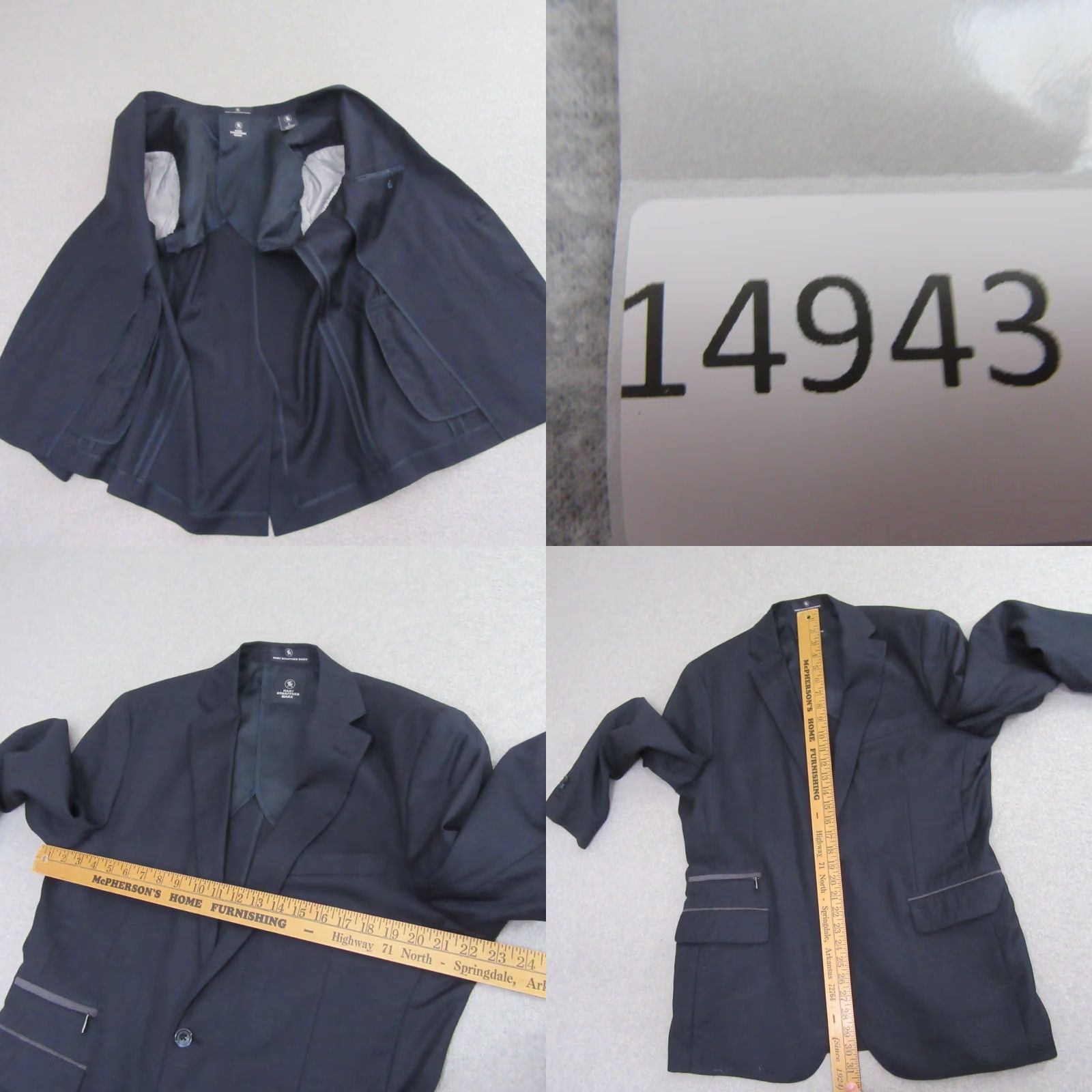 Hart Schaffner Marx Hart Schaffner Marx Mens Sport Coat L Solid Navy Blue Unstructured Size US L / EU 52-54 / 3 - 8 Thumbnail