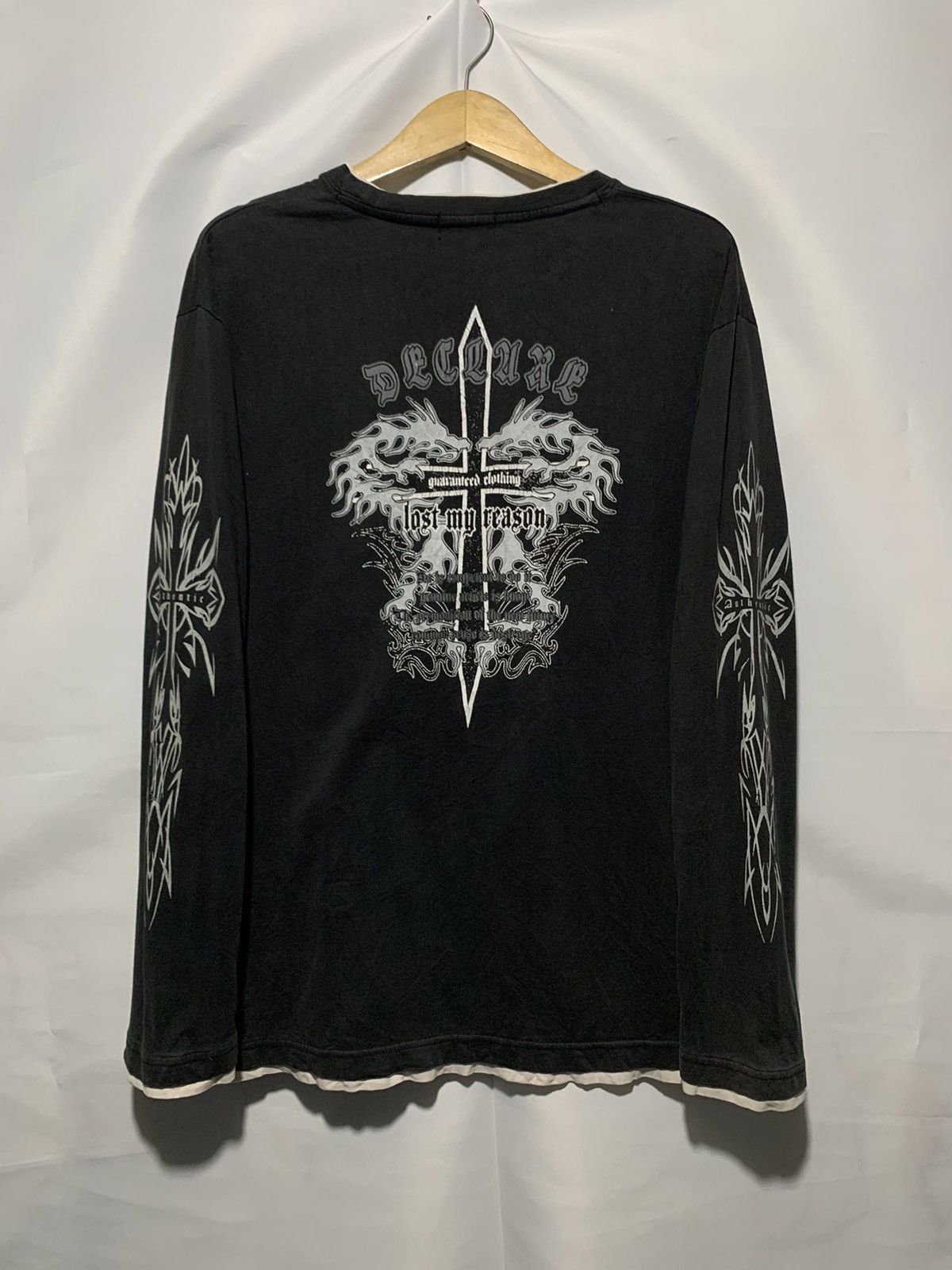 If Six Was Nine Y2k Practical tribal cross dragon double layer gothic shirt Size US L / EU 52-54 / 3 - 2 Thumbnail