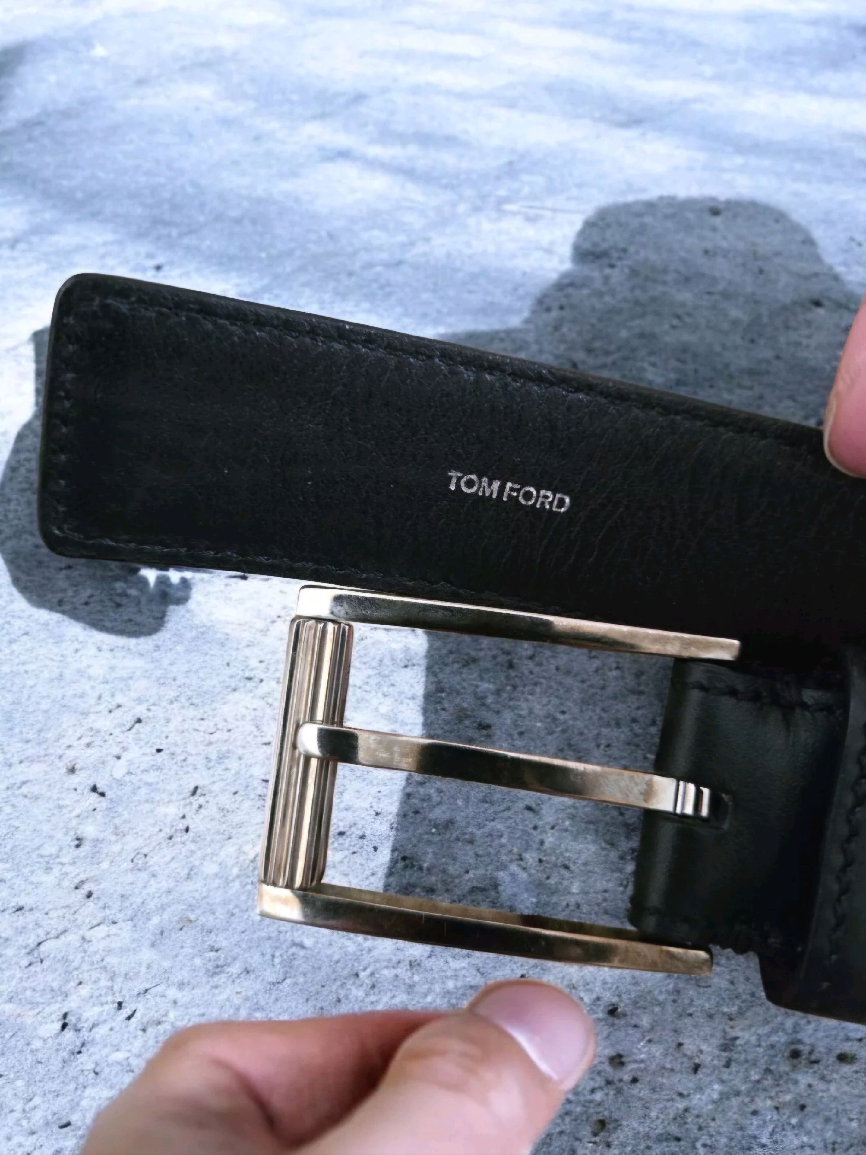 Tom Ford Tom Ford Black Leather Belt Size 30 - 1 Thumbnail