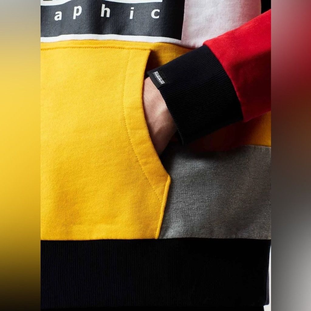Napapijri Napapijri Bek Colorblock Cotton Kangaroo Pocket Pullover- M Size US M / EU 48-50 / 2 - 5 Thumbnail