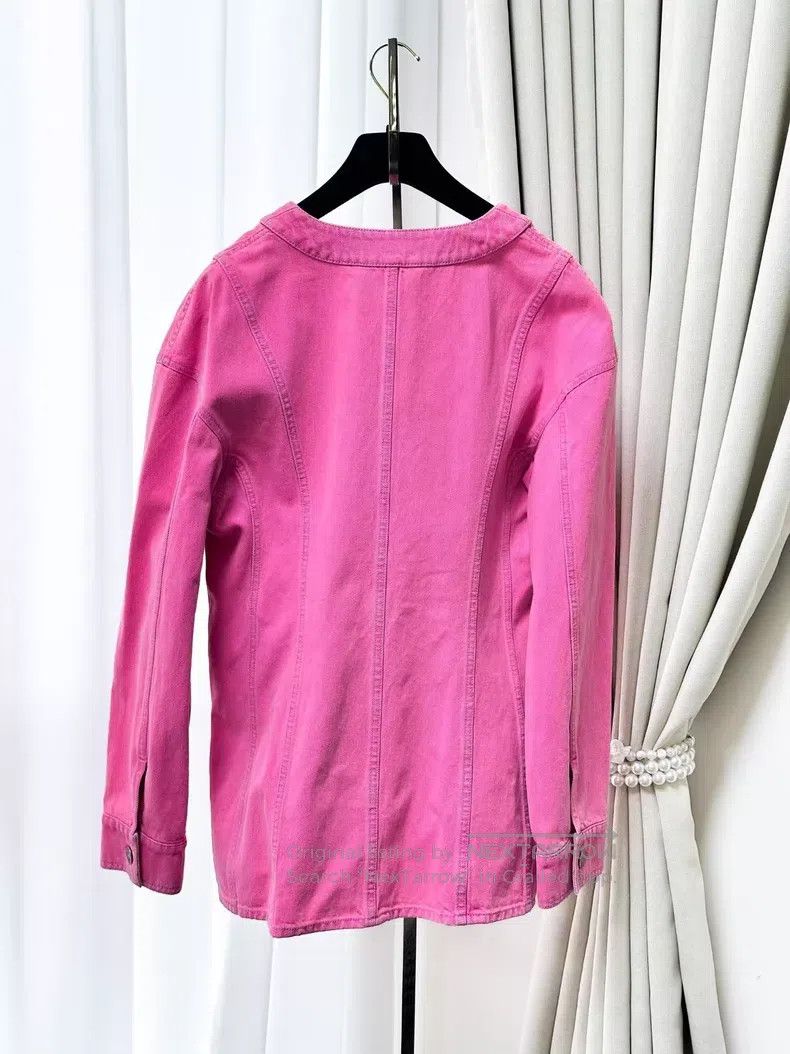 Chanel Chanel Bright pink camellia denim jacket Size S / US 4 / IT 40 - 3 Thumbnail