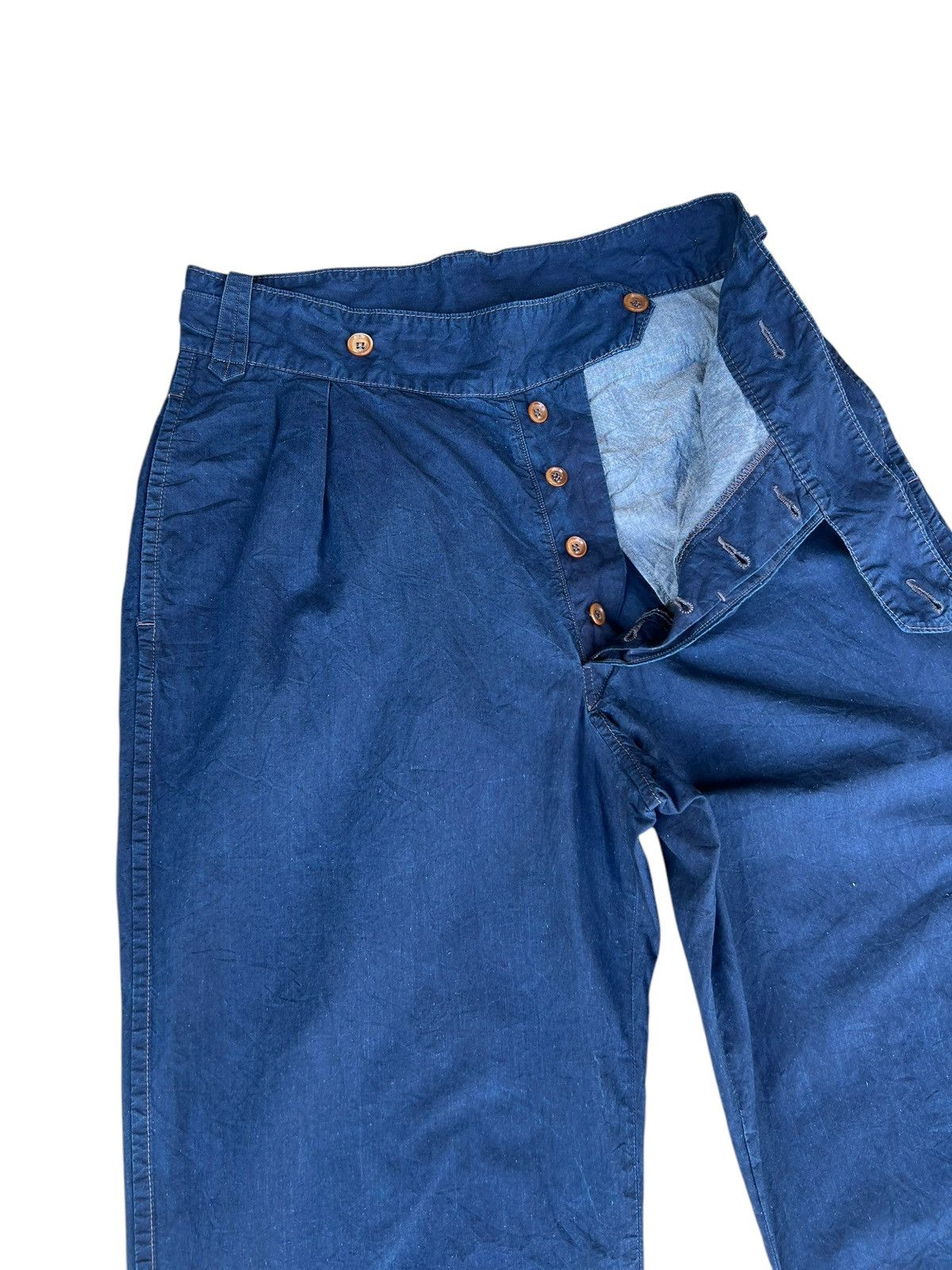 45rpm × Indigo 45rpm Japan Indigo Cotton Poplin Gurkha Trouser Pant Loose Size US 32 / EU 48 - 8 Thumbnail