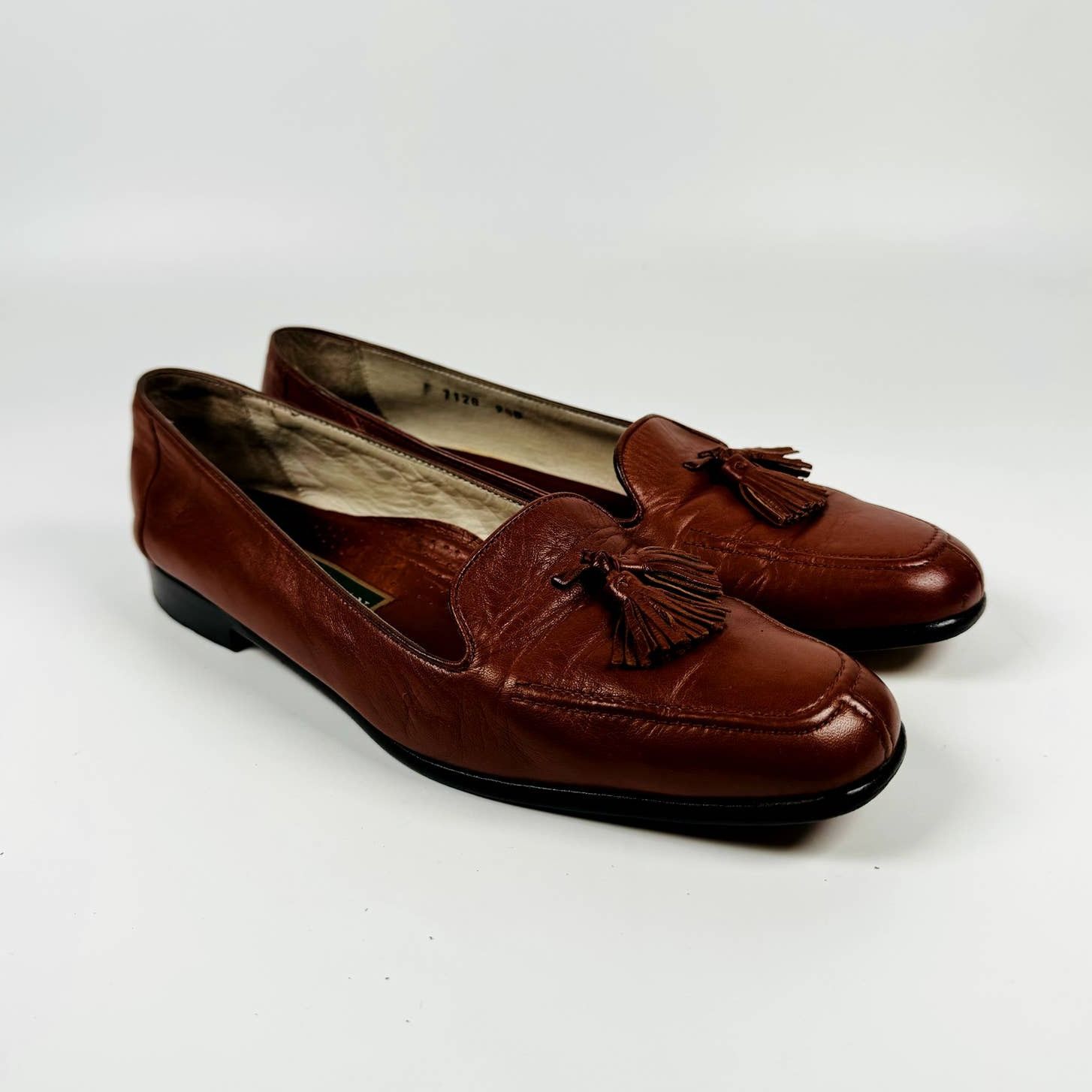 Cole Haan Mens Size 9.5 Brown NikeAir Tassel Slip On Formal Dress Loafer Shoes Cole Haan Brown Leather Oxford Nike Air comfort Dress shoes  main image 4