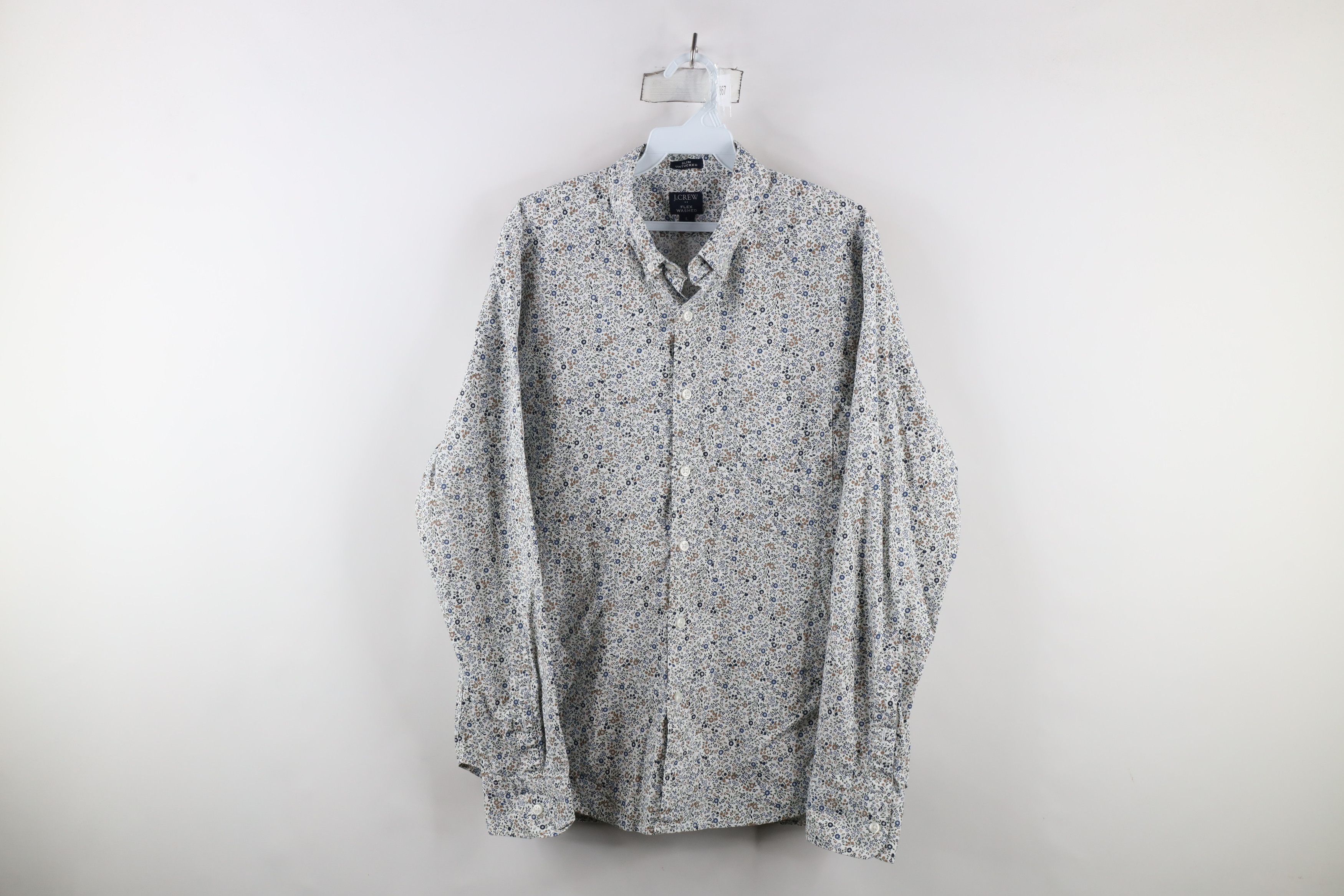 J Crew Flex Washed Flower Tapestry Button Down Shirt