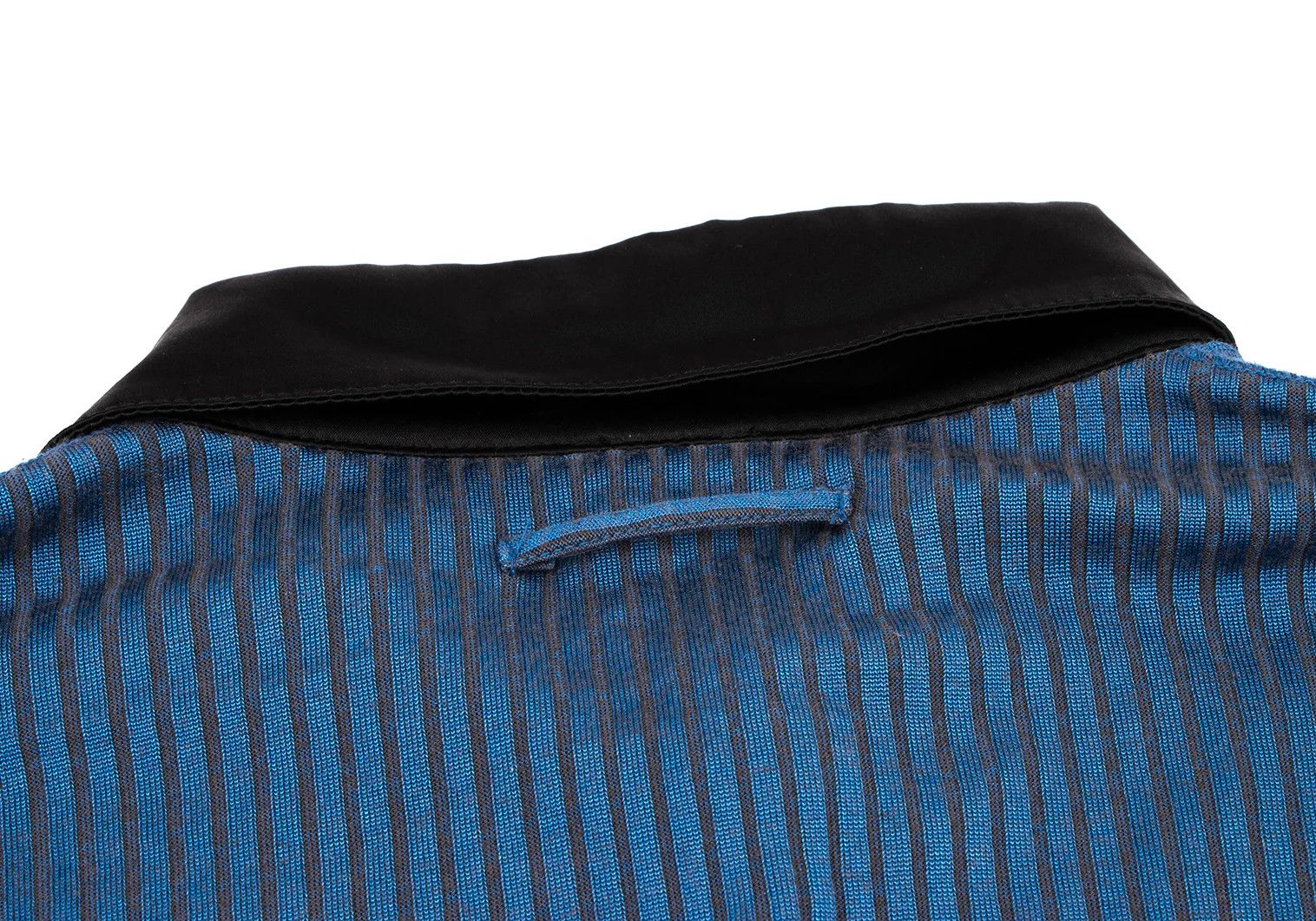 Jean Paul Gaultier Satin Color Ribbed Long Sleeve Polo Shirt in Blue Black Size US M / EU 48-50 / 2 - 15 Thumbnail