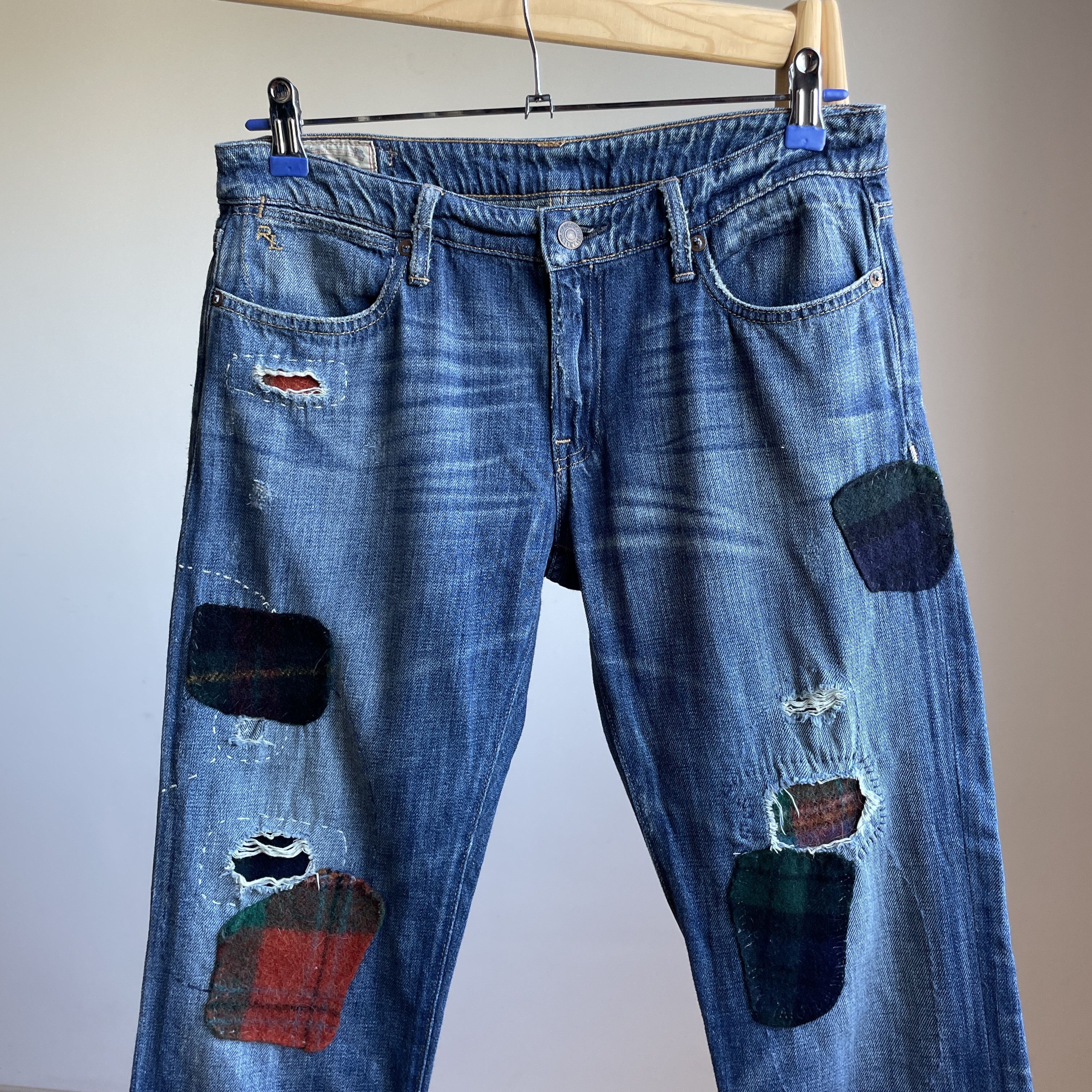 Polo Ralph Lauren Polo Ralph Lauren Women Astor Boyfriend Sashiko Repair Denim Size 28" / US 6 / IT 42 - 3 Thumbnail