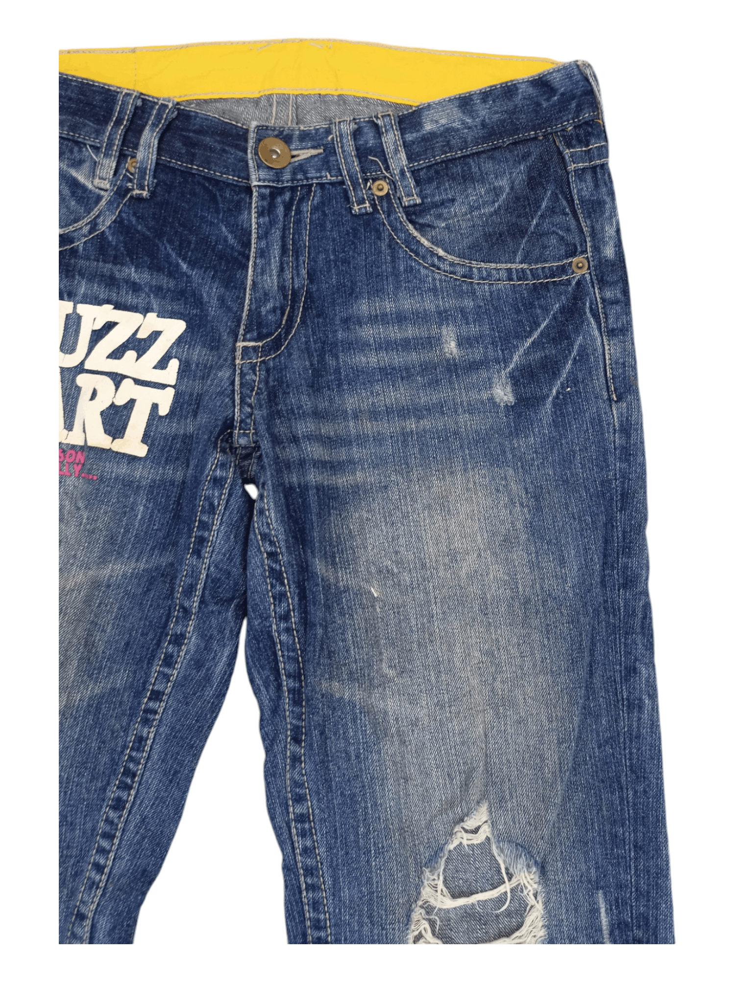Japanese Brand BUZZSPUNKY Big Blowout Patched Distressed Flare Jeans Size US 29 - 6 Thumbnail