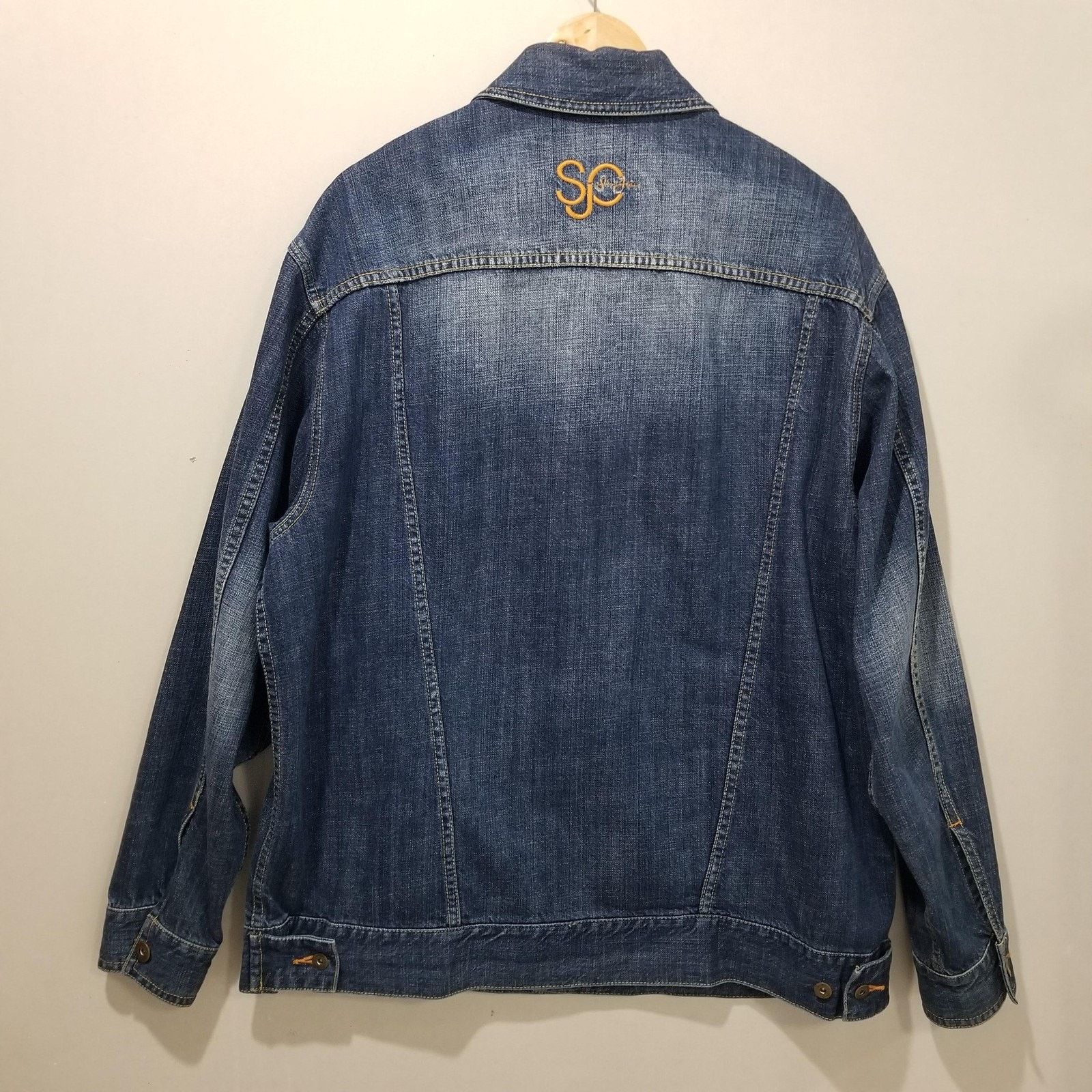 Sean John Sean John Jacket Mens Large Blue Denim Trucker Embroidered Size US L / EU 52-54 / 3 - 3 Thumbnail