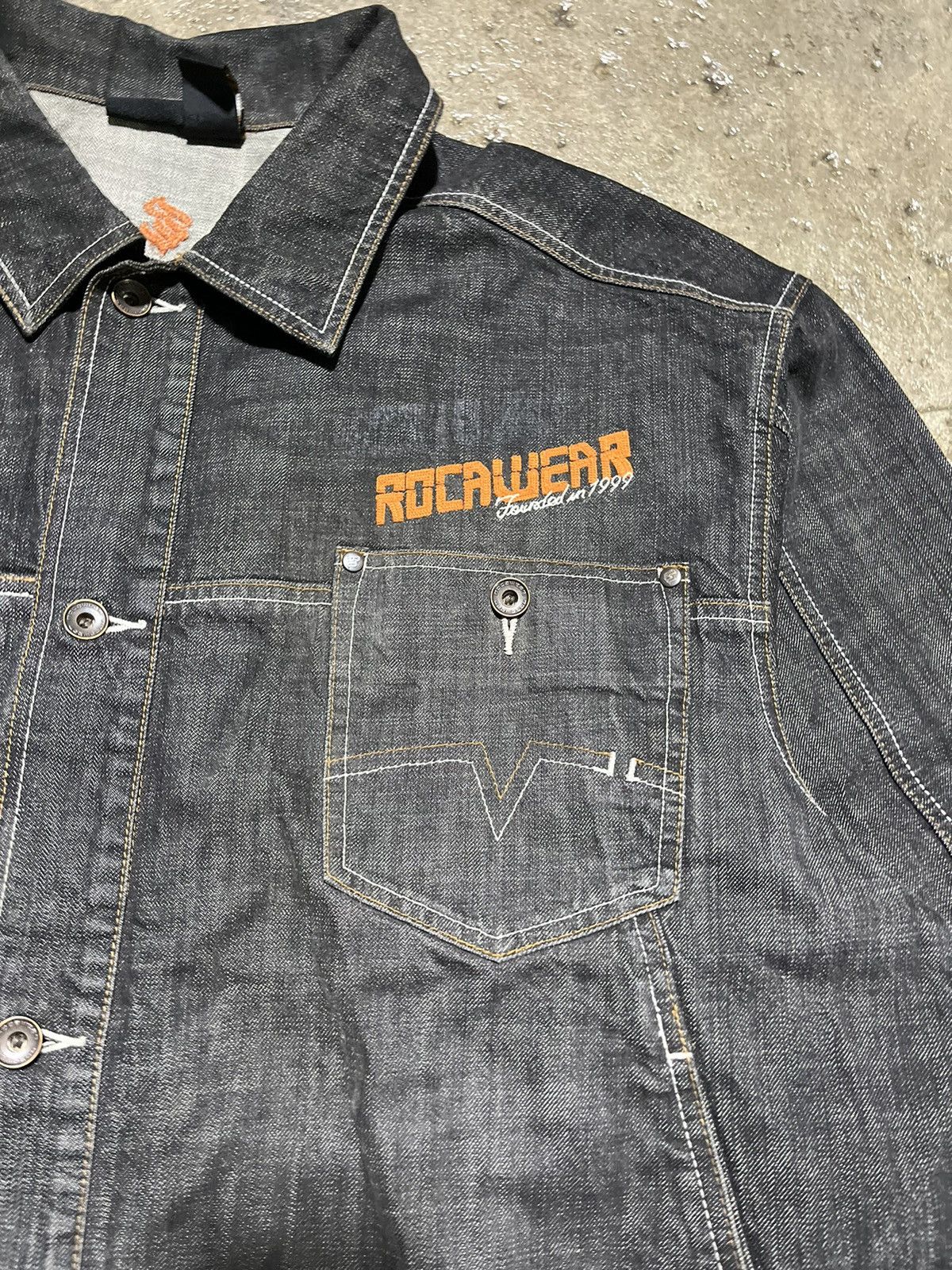 Crazy Vintage Y2K Rocawear Denim Jacket Hip-Hop Skater