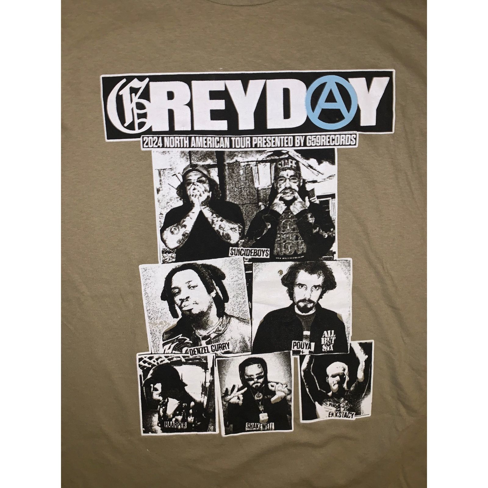 Band Tees $uicideboy$ Greyday 2024 Tour T Shirt Tan L G59 Denzel Curry Size US L / EU 52-54 / 3 - 1 Thumbnail