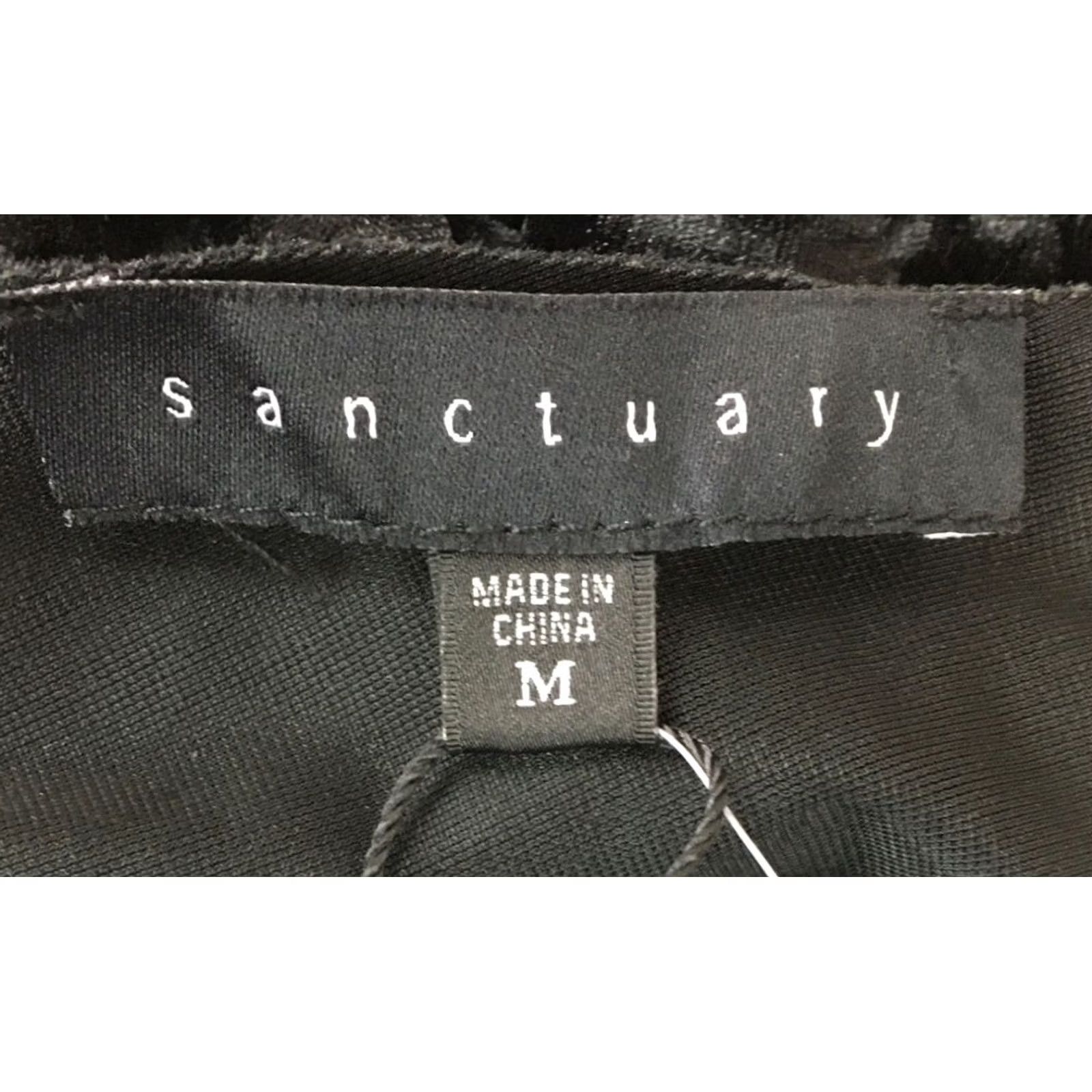 Sanctuary Sanctuary Blouse Women's Blouse Velvet Sleeveless V-Neck Black M Stretch Sheer Hem Casual Party/Cocktail Wedding Size M / US 6-8 / IT 42-44 - 6 Thumbnail
