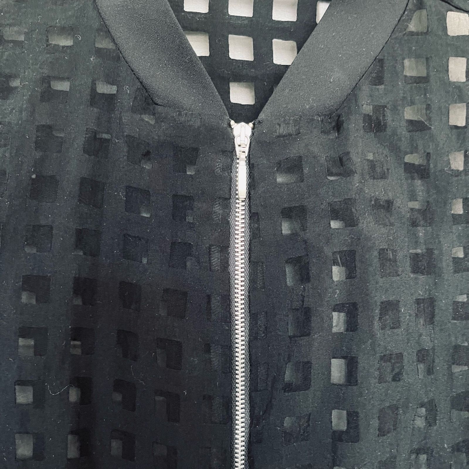 Zara Zara Black Window Pane Bomber Semi Sheer Jacket size M Size M / US 6-8 / IT 42-44 - 5 Thumbnail